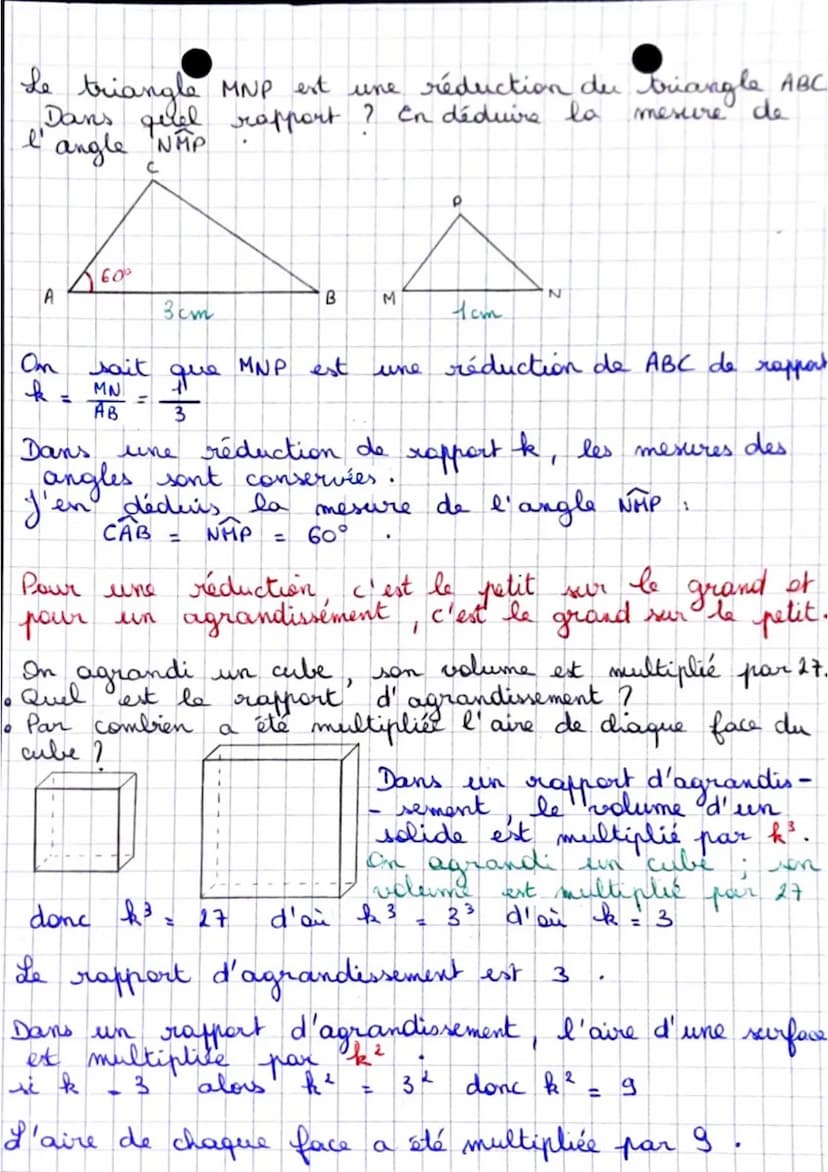 •agrandissements et.
réductions
une
agrandir ou réduire une figure revient à
figure de
même forme in
multipliant les longueurs de la figure 