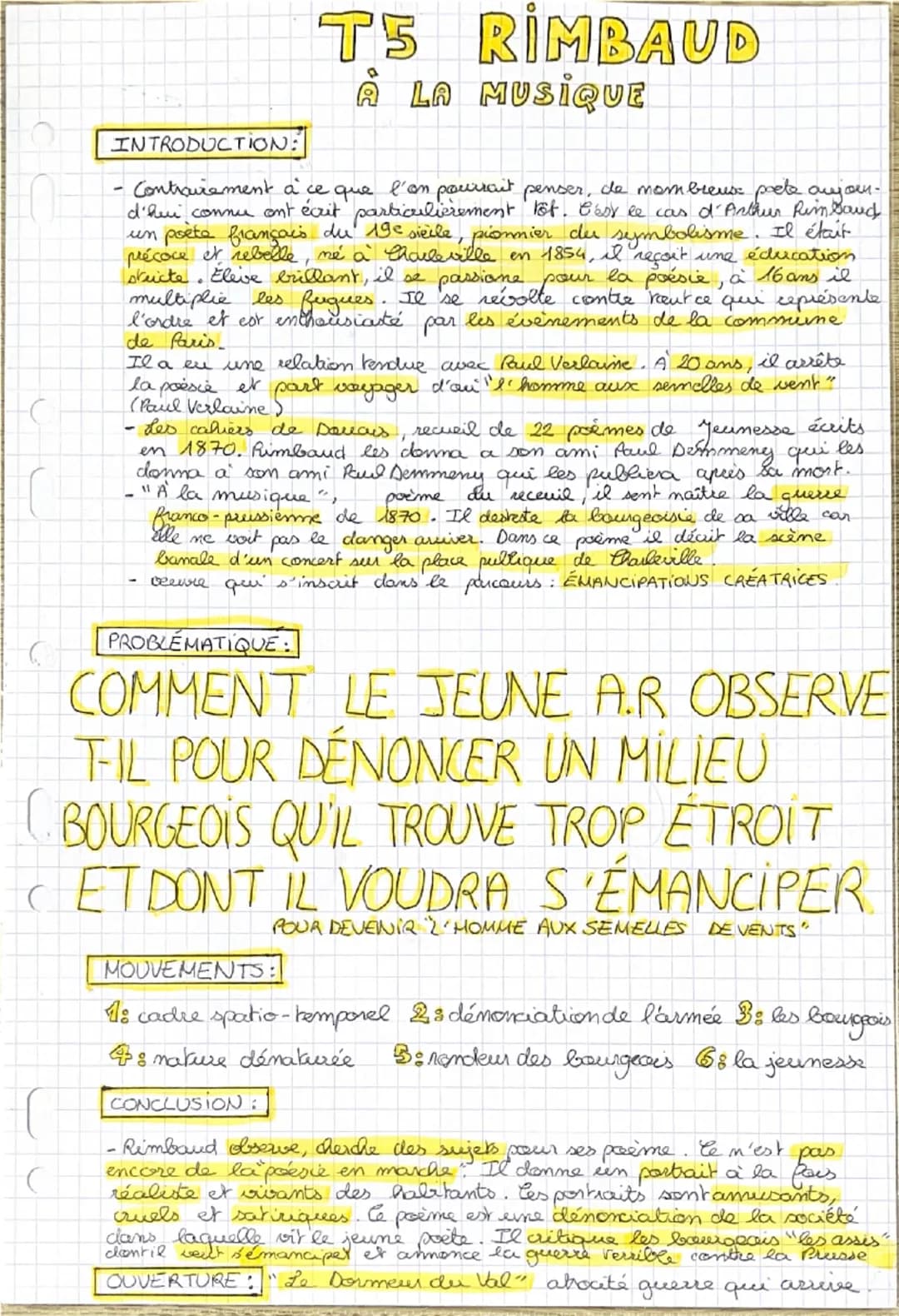 INTRODUCTION:
-
TS RIMBAUD
T5
À LA MUSIQUE
Contrairement à ce que l'on pourrait penser, de mombreuse poete aujour-
d'hui connue ont écrit pa