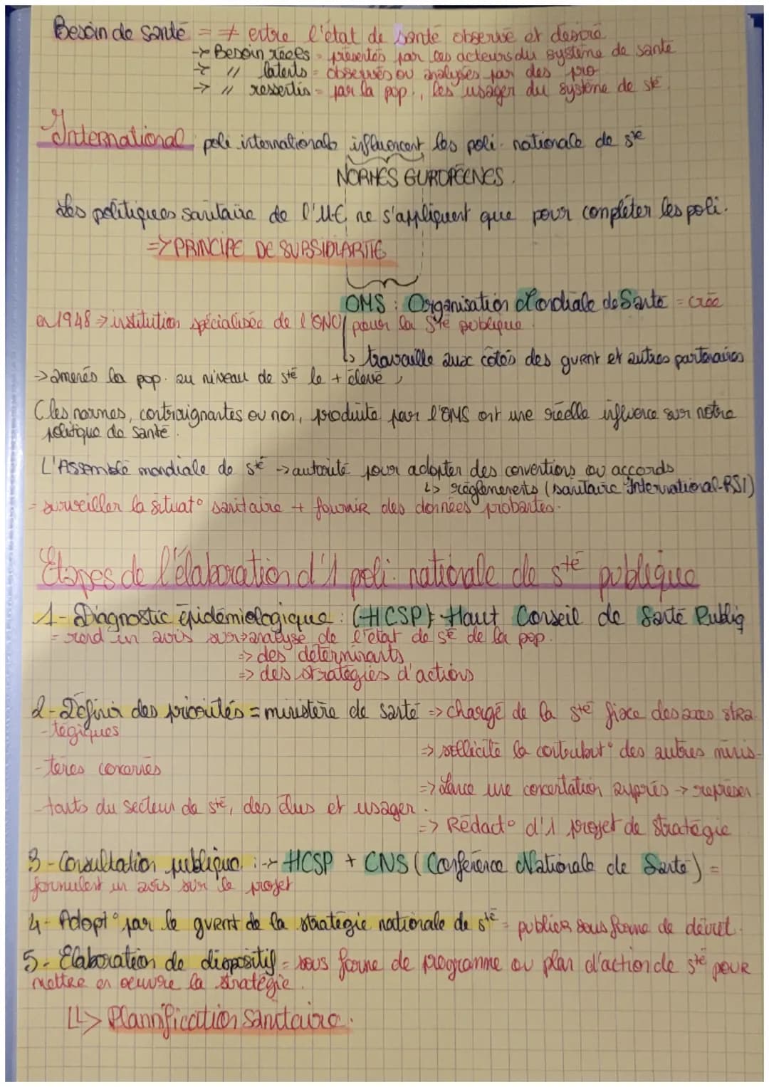 La
politique de santé Ensemble des mesures, dispositifs mis or
place par les pouvoirs publics your garantir
la protection de la sante à tous