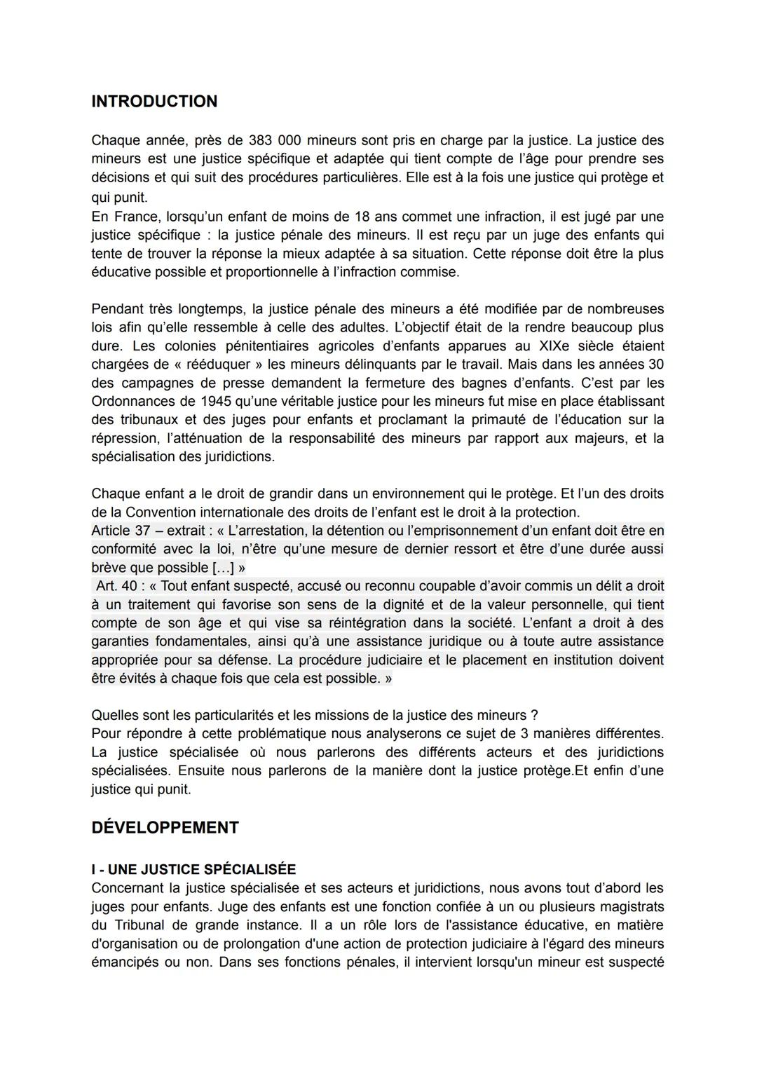 Justice pénale des mineurs 