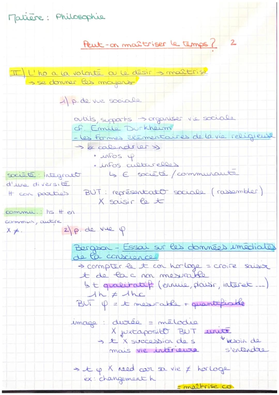 Matière: Philosophie

Peut-on maîtriser le temps?

maîtriser = se rendre maître, >
temps = objectif (tempsy) ≠ subjectif (t vecu)
naturel (t