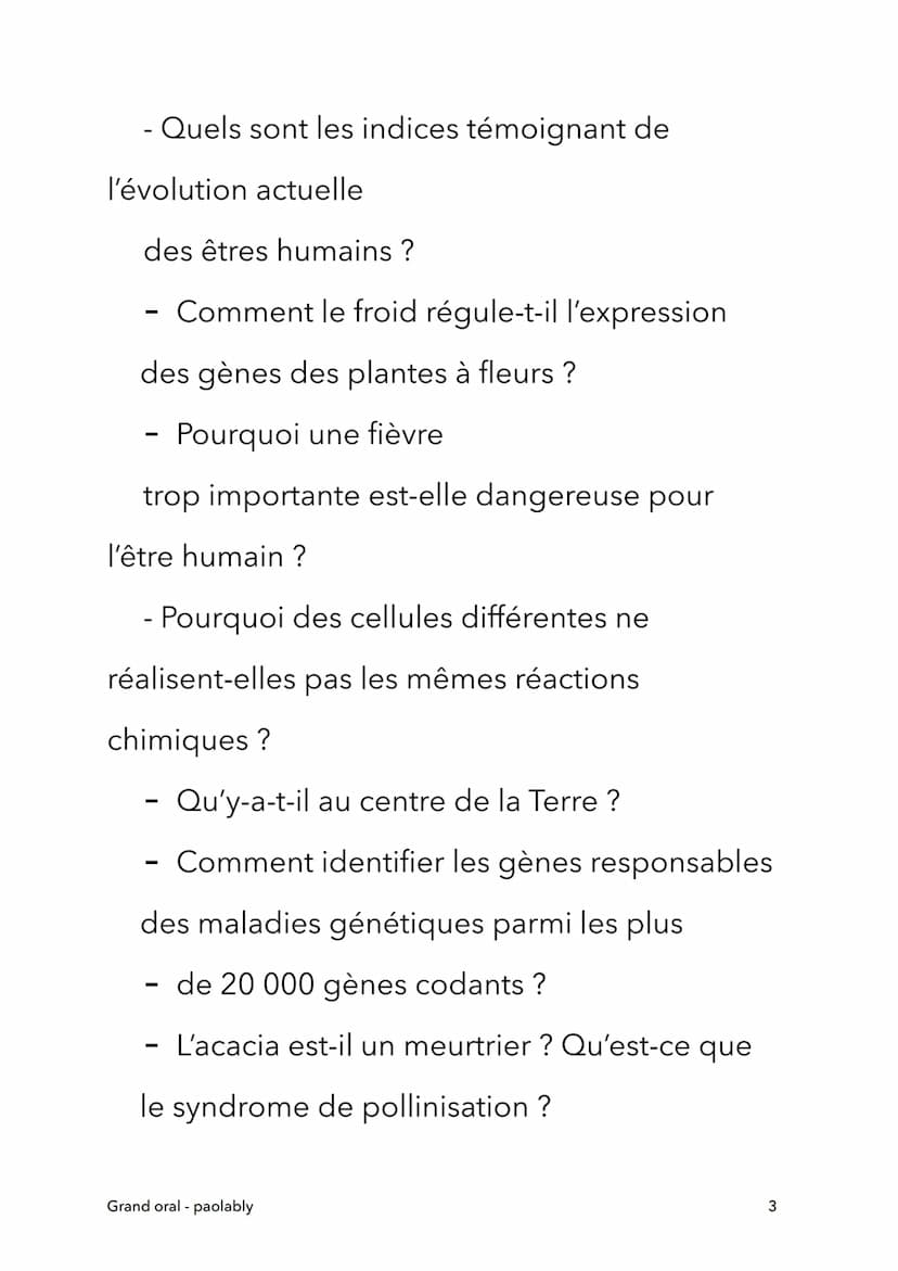 Exemple de sujet Grand Oral
SVT et LLCE
Terminale
Grand oral - paolably
@paolably
knowunity
1 SVT
- Comment une cellule-œuf issue de la
féco