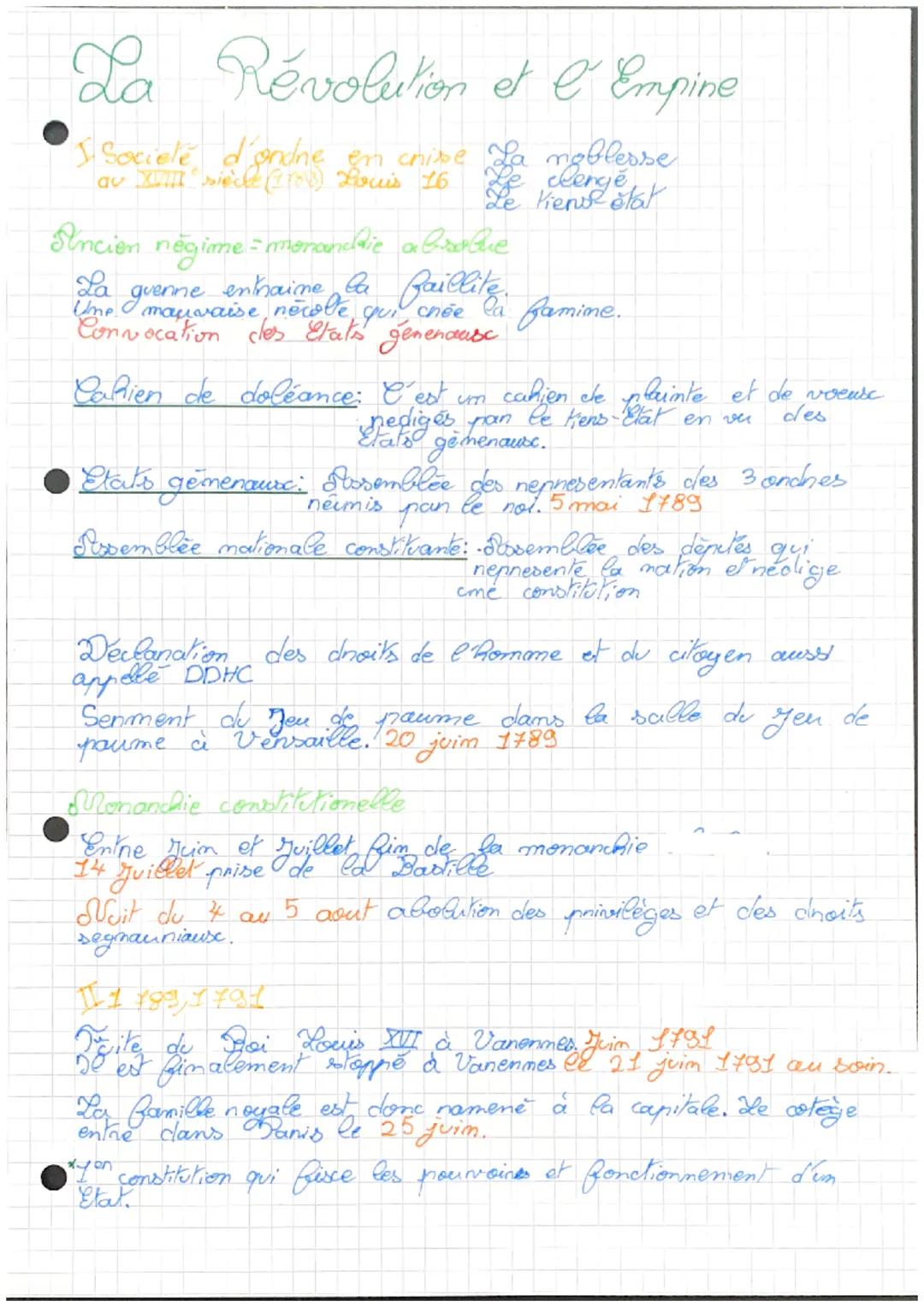 # La Révolution et e Empine

- I Societe d'ondne em chise La noblesse
Le Kienu stat
au siècle (10) Louis 16

Sincion negime = menandaie a br