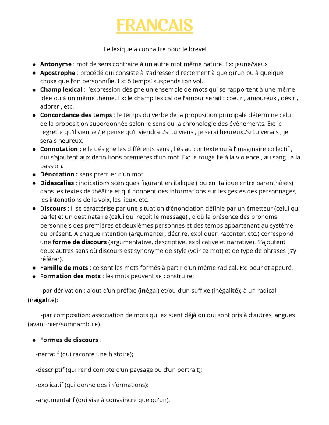 Français brevet