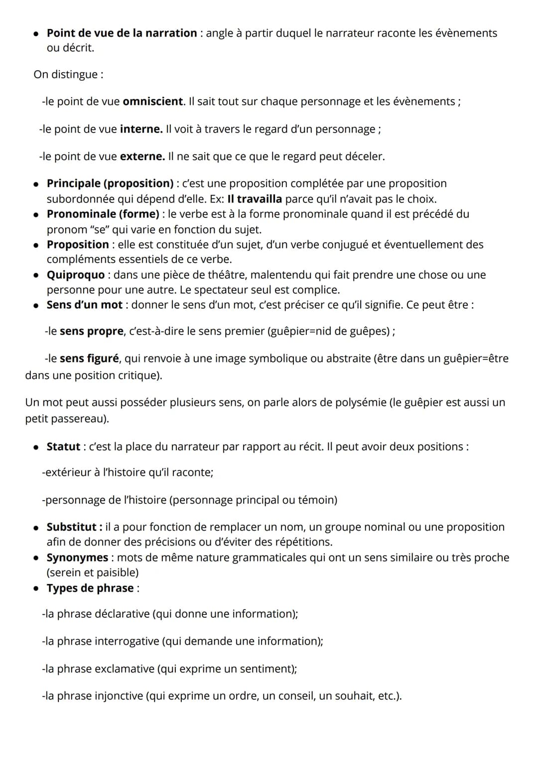 FRANCAIS
Le lexique à connaitre pour le brevet
• Antonyme : mot de sens contraire à un autre mot même nature. Ex: jeune/vieux
Apostrophe: pr