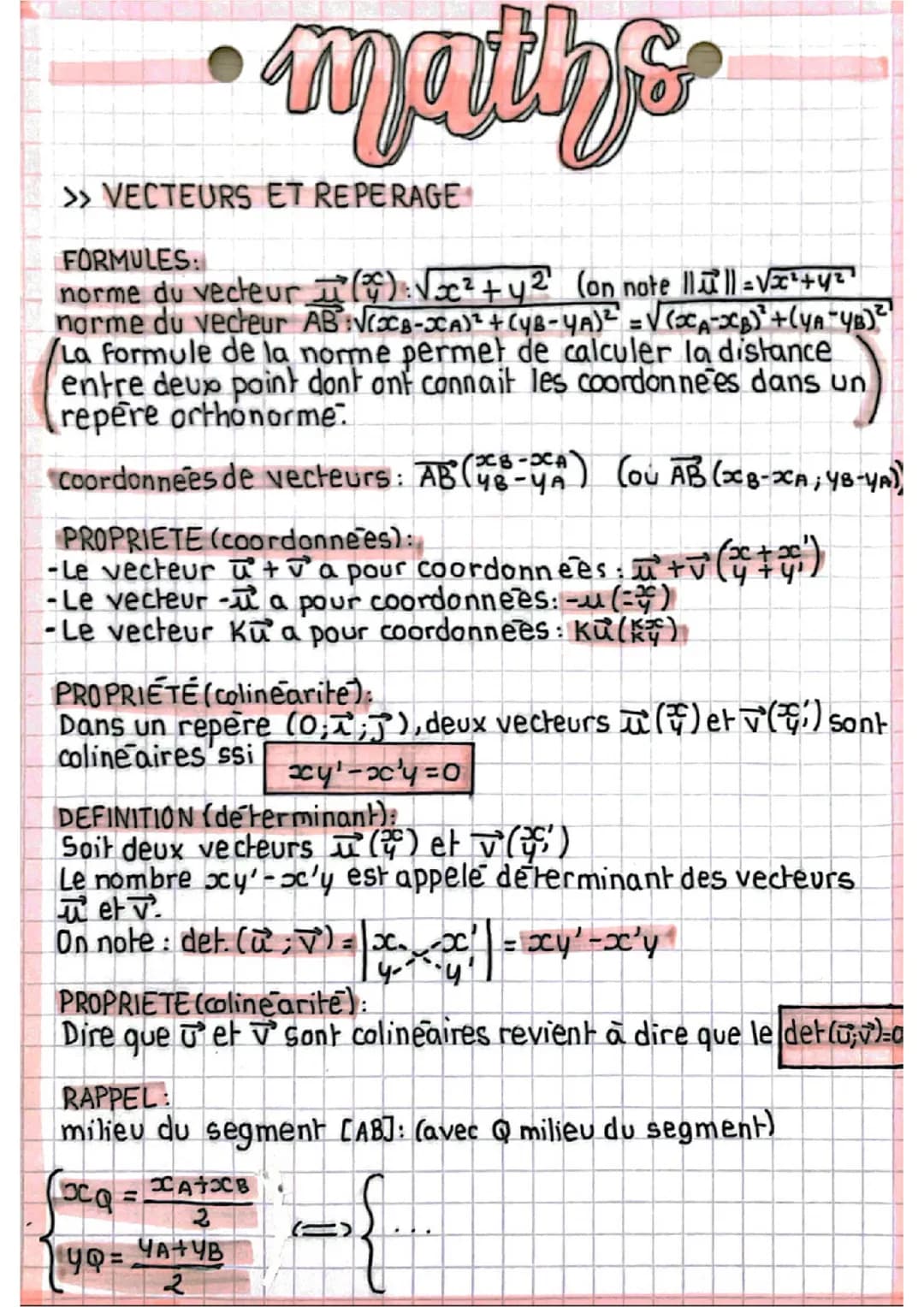 Vecteurs et repérages