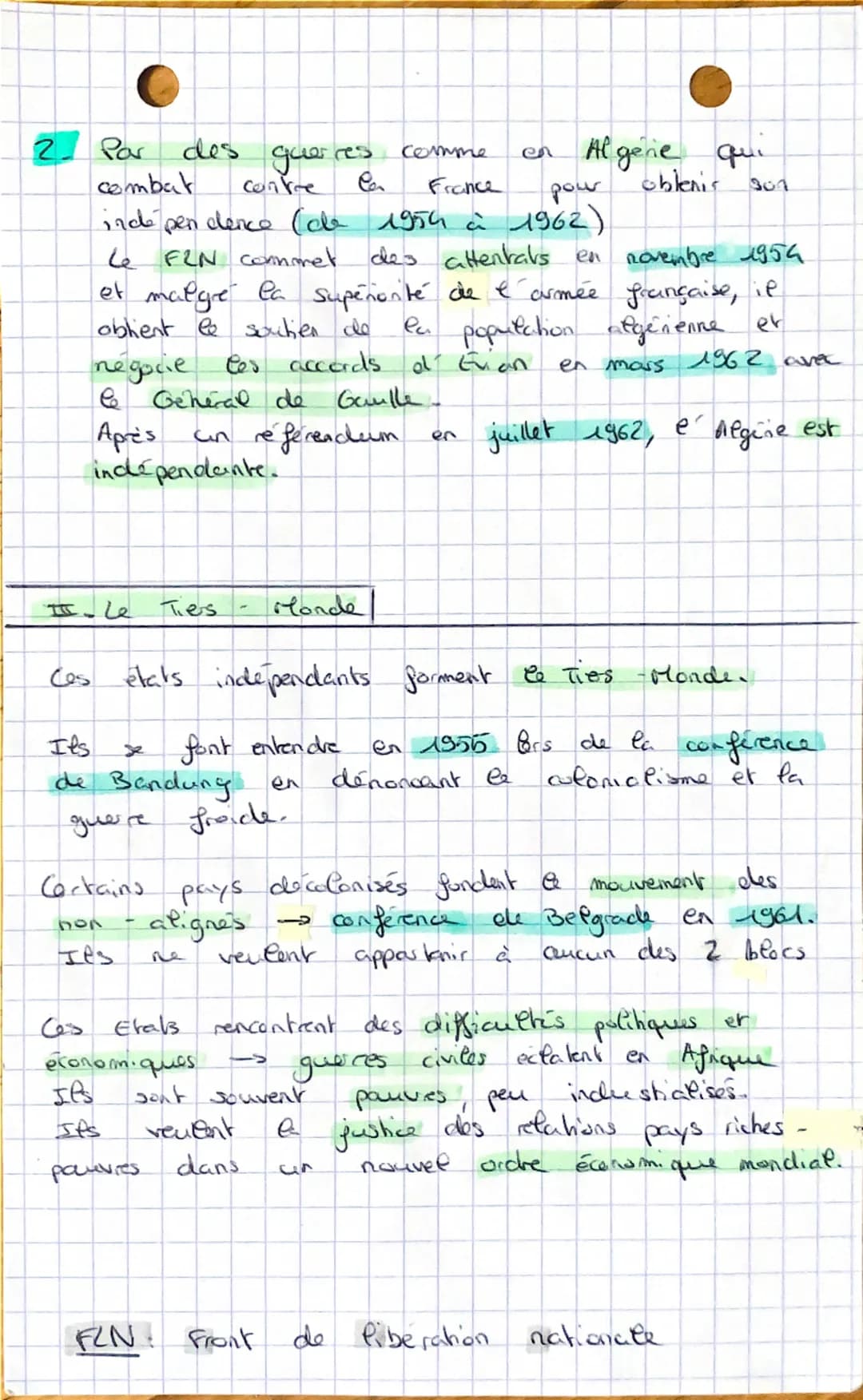 Histoire
Independences et construction
de nouveaux
etats
I. contexte favorable à la décolorisation
→ La Ende
guerce
mondiale a
affaibli les 