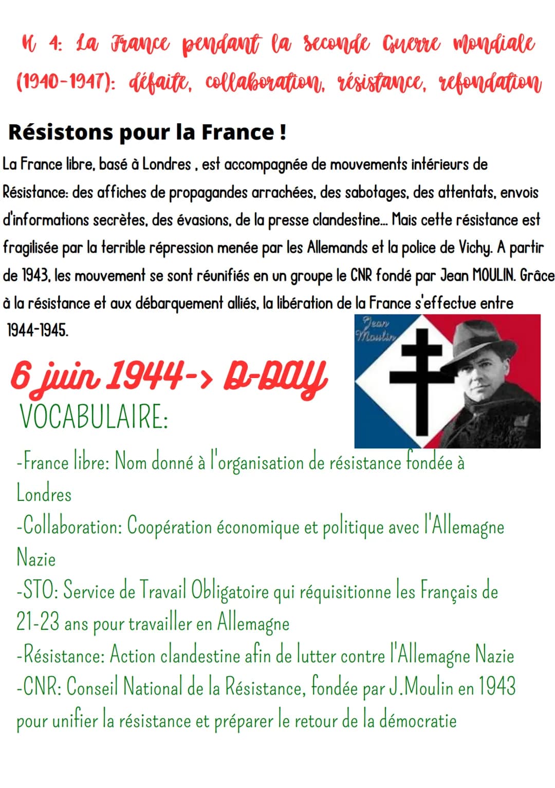 4 4: La France pendant la seconde Guerre mondiale
(1940-1947): défaite, collaboration, résistance, refondation
Mai 1940:
- "drôle de guerre"