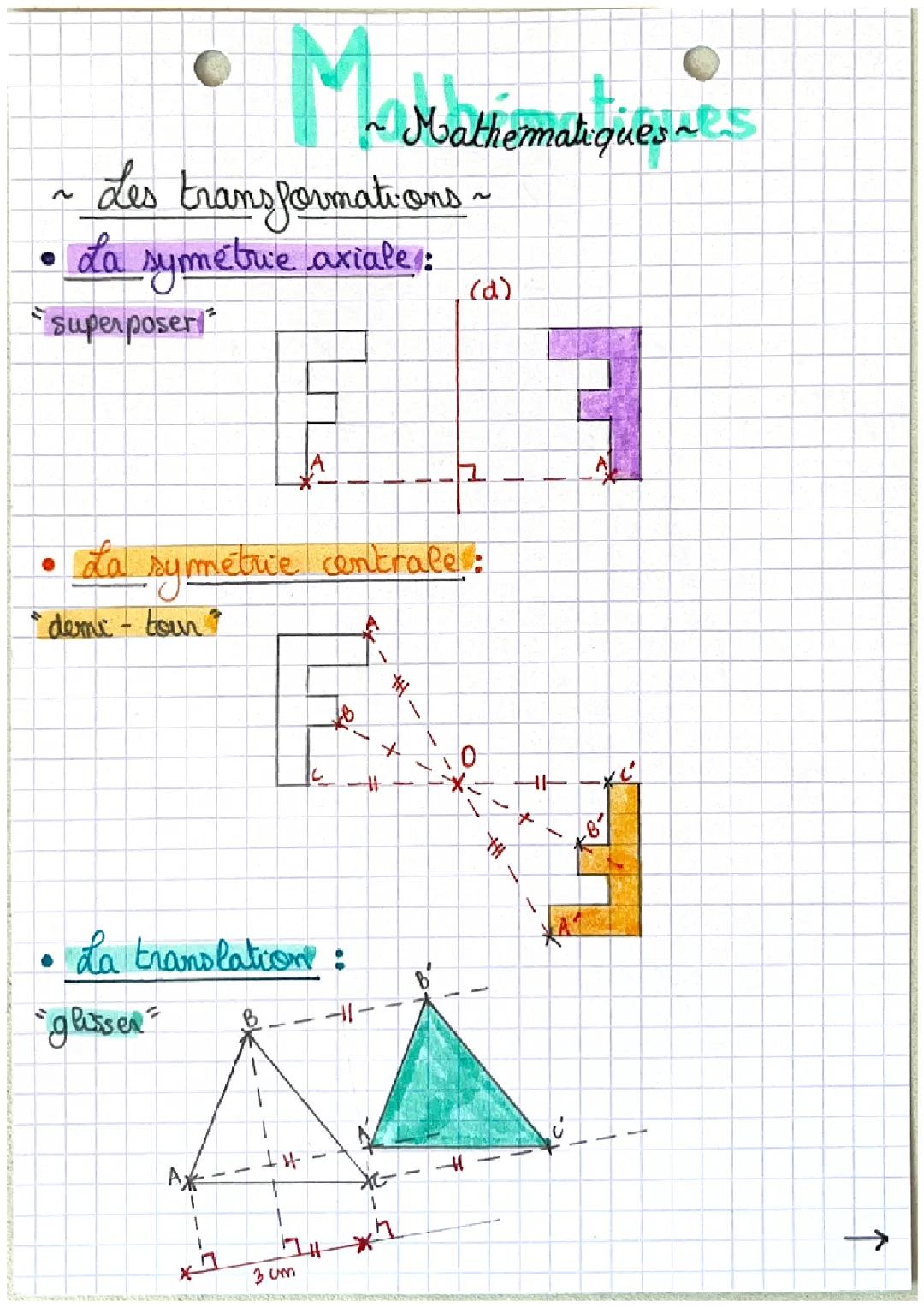 Découvre la Symétrie Axiale et Centrale pour la 5ème avec Exemples PDF