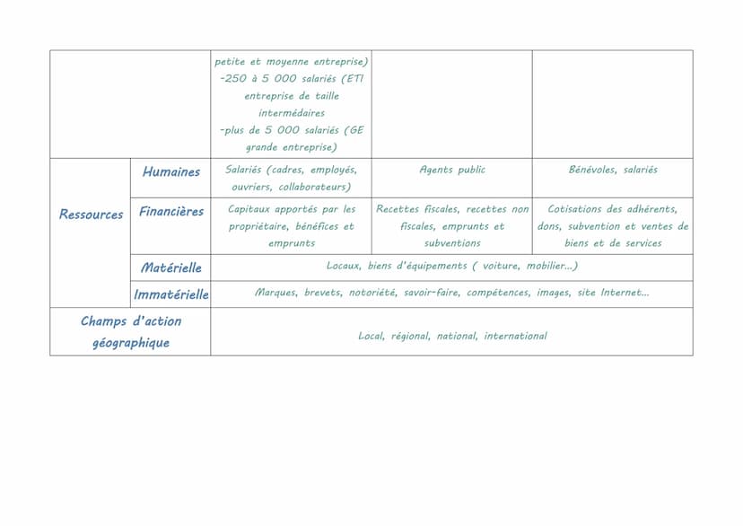 Critères
Type
Statut juridique
Finalité
Nature de l'activité
Secteur d'activité
Taille
CARACTÉRISER UNE ORGANISATION
Définition
Catégorie de