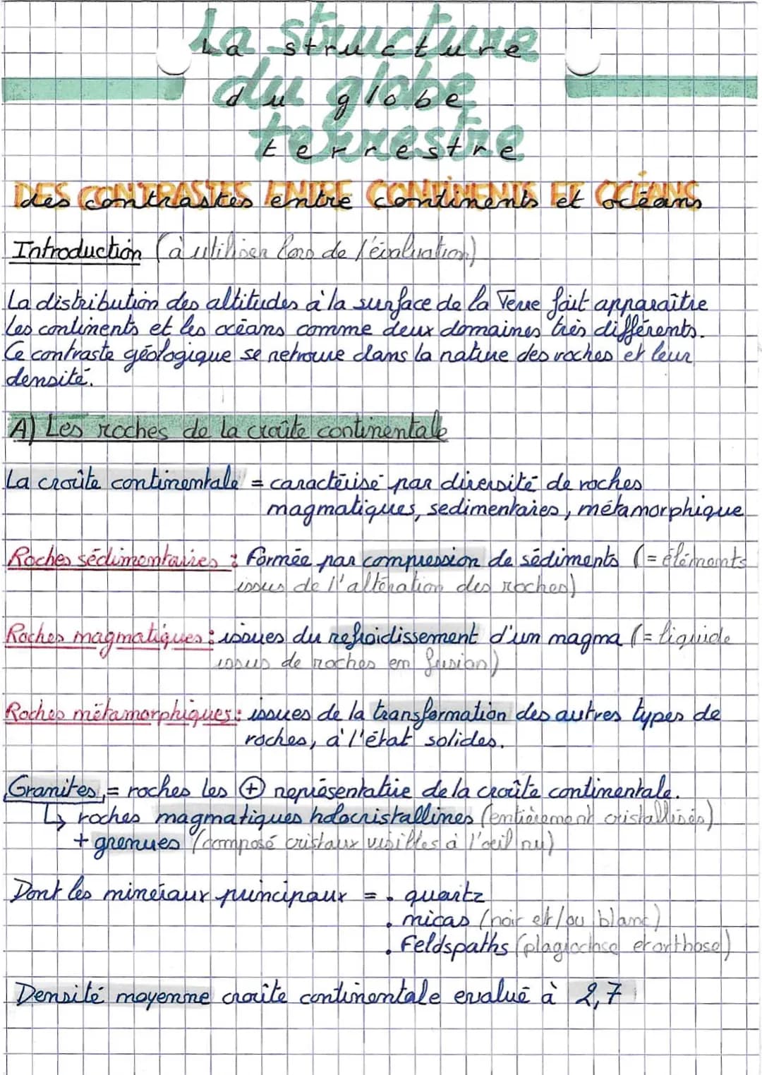 La structure
du globe
terrestre
Ides contrastes entre continents et océans
Introduction (aulikosa Coro de févaluation)
La distribution des a