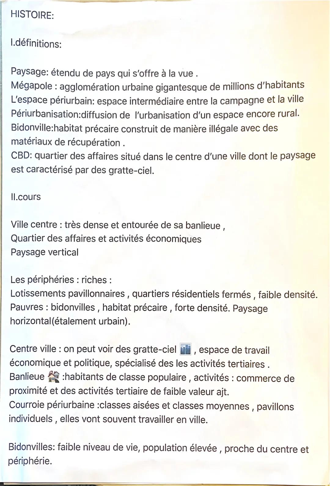 HISTOIRE:
1.définitions:
Paysage: étendu de pays qui s'offre à la vue.
Mégapole: agglomération urbaine gigantesque de millions d'habitants
L