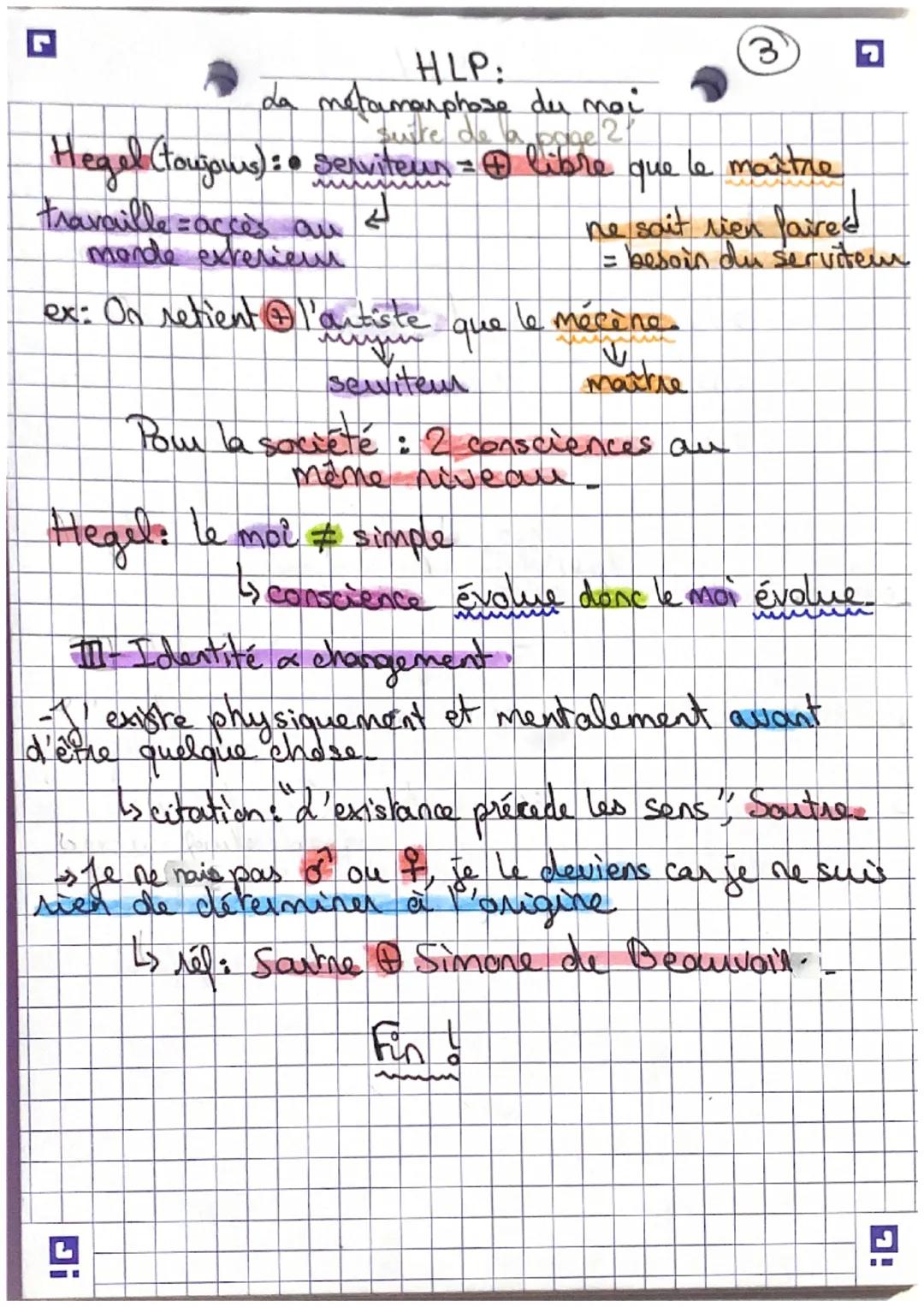 HHLP:
La metamorphose du moi
↳évolution
pas forcément instantang of
changement de forme & is transformation
Réference: La métamorphose, de K