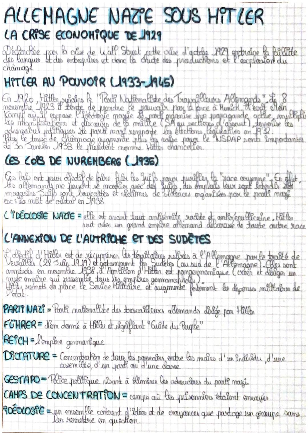 # ALLEMAGNE NAZIE SOUS HIT LER

LA CRISE ECONOMIQUE DE 1929

Déclenchee poor you la cive de Wall Street cette cxise d'aetolie 1929 gratraig 