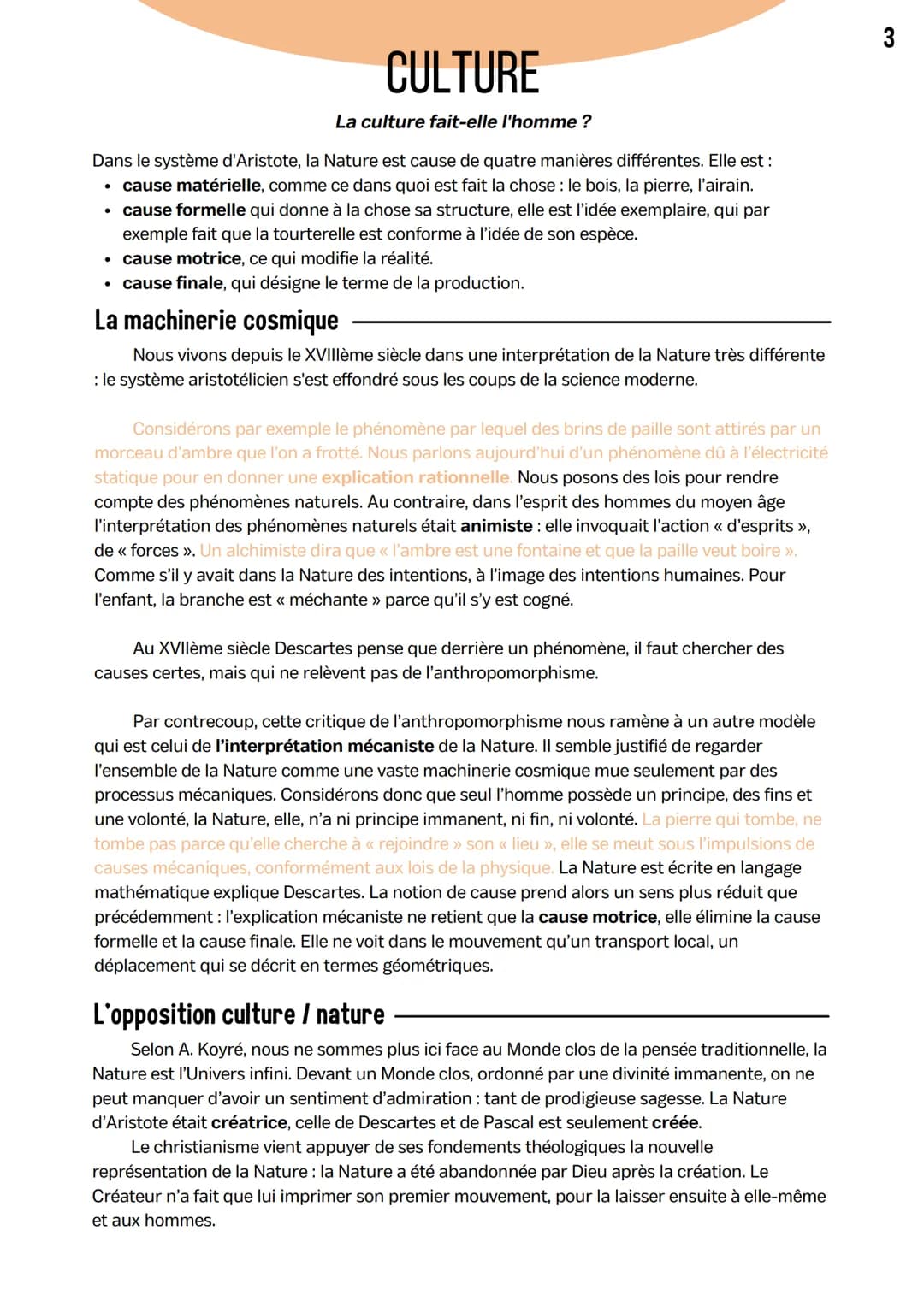 CULTURE
La culture fait-elle l'homme ?
Différents sens du mot "culture".
Sens du mot culture :
• Agriculture : travail de la terre, prendre 