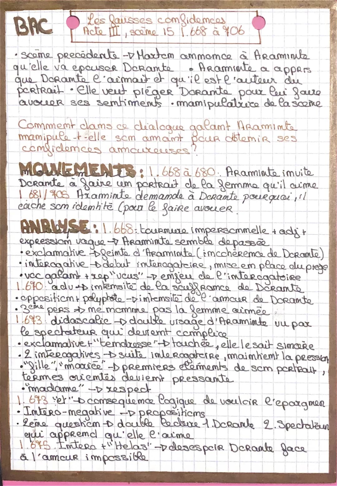 Les fausses comfidences
Acte II sceme 15 1.668 à 906
+
BAC
sceme precedente - Martem ammence à Araminita
qu'elle va epcuser DeRamte
Araminte