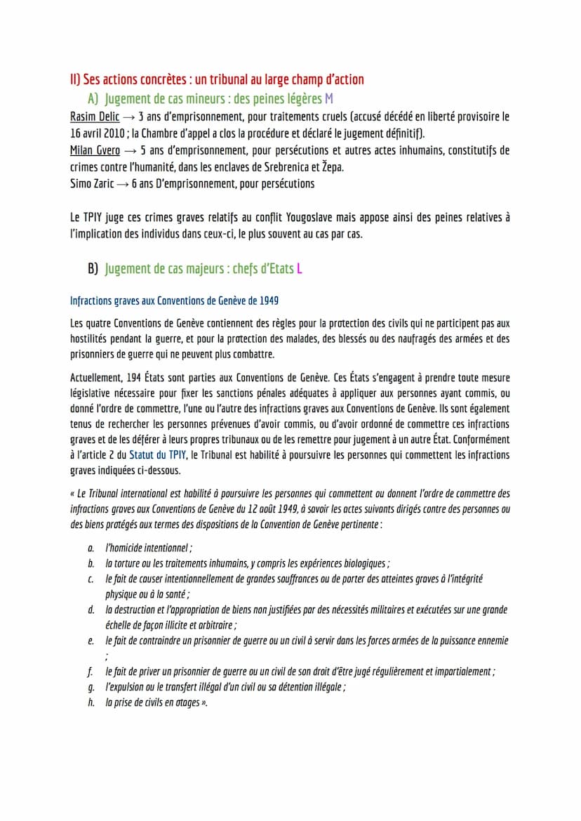 LE FONCTIONNEMENT DU TRIBUNAL PÉNAL INTERNATIONAL POUR
L'EX-YOUGOSLAVIE (1993-2017)
Bibliographie :
manuel HGGSP Terminal, Collection Anne D