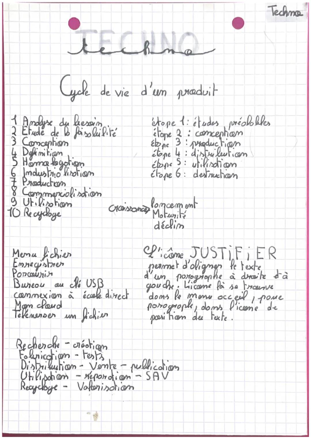 - Techmalagie

Cycle de reie du preduit

Recherche - créatican
Fabricatticen- tests
Distrileuticon - Vente - Publiction
Utilisatiocen - Répa