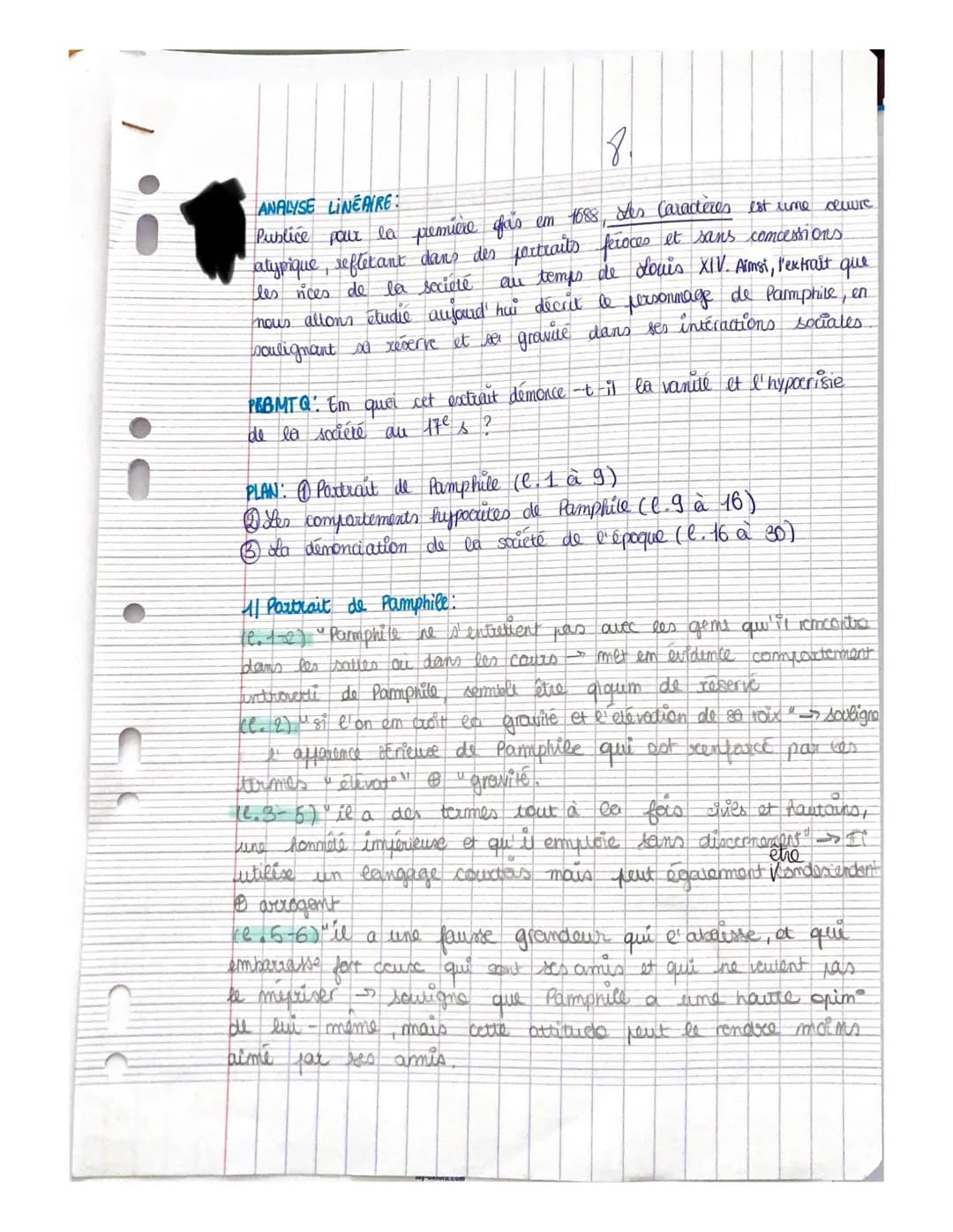 181
ANALYSE LINEAIRE:
Publice pour la première fas em 1688, Les Caractères est uime oluvre
atypique, refterant dans des portraits feroces et