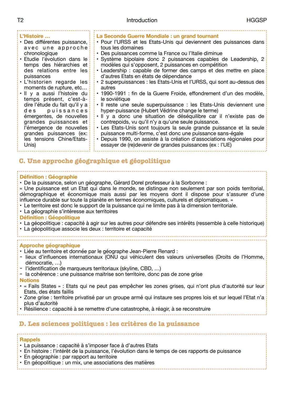 T2
Introduction
Thème 2: Etudier les dynamiques des puissances internationales
Introduction :
Caractéristiques, fondements, manifestation de