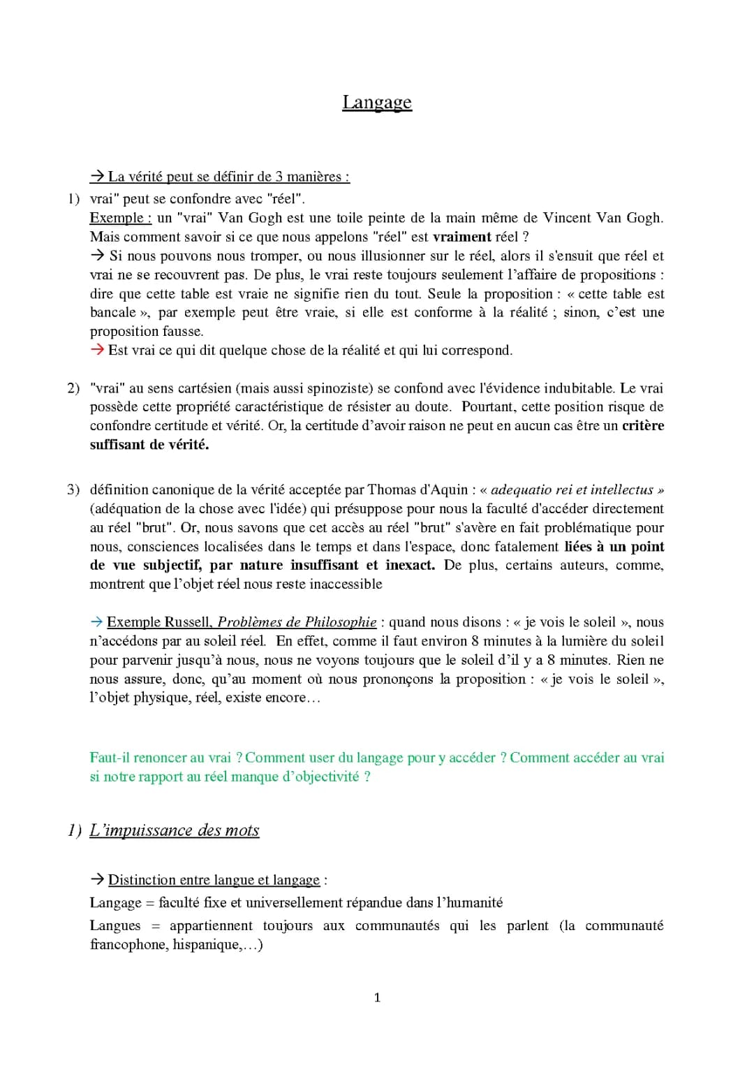 Sujet Philo Langage Corrigé PDF - La Vérité Philo, Tour de Babel Explication