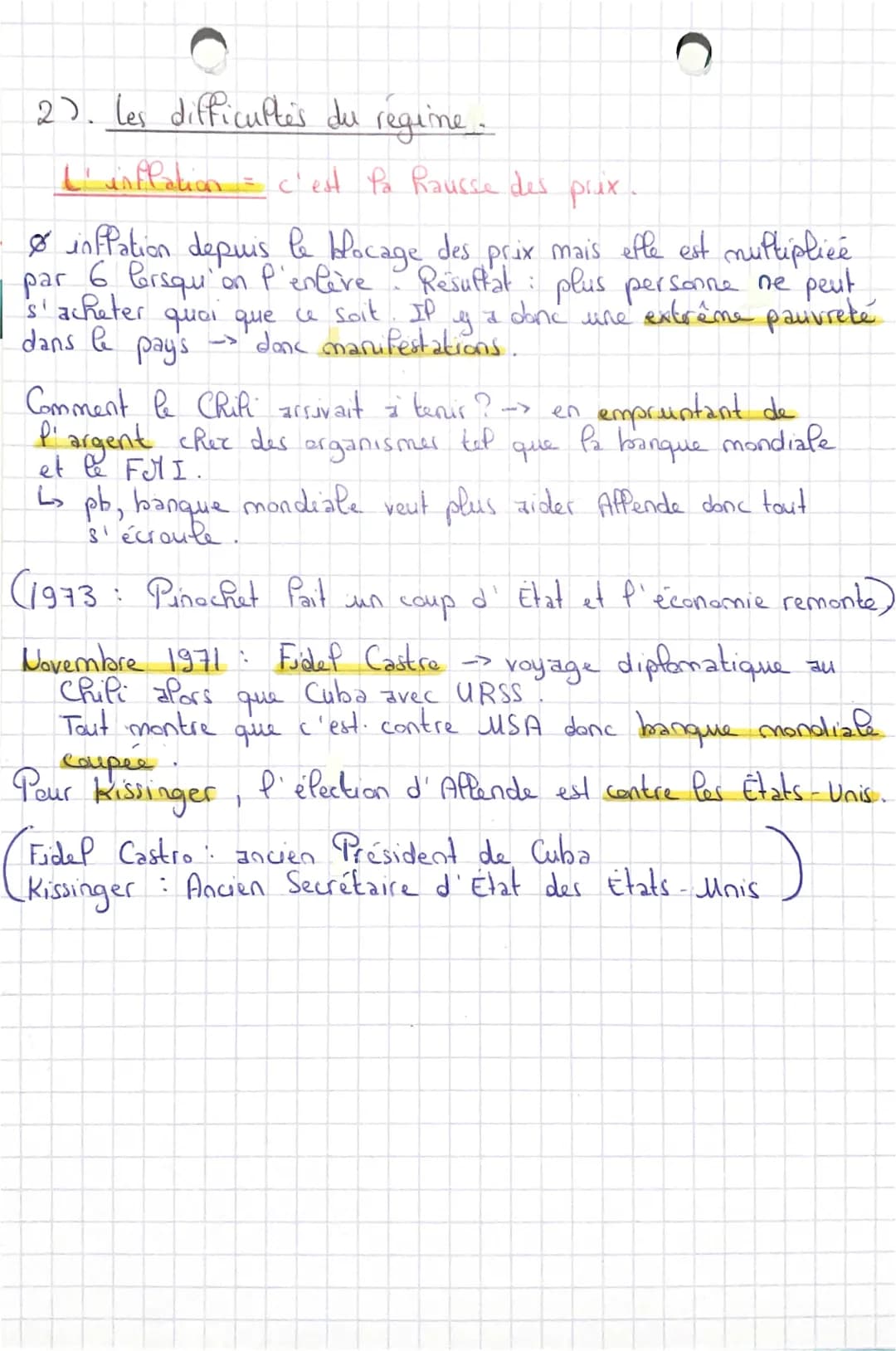 Avancées et Recups des
democraties
II. Cruses et Pins de la democrabe: k Chili (1970 à 1973)
(très rapide de transformer une démocratie en d