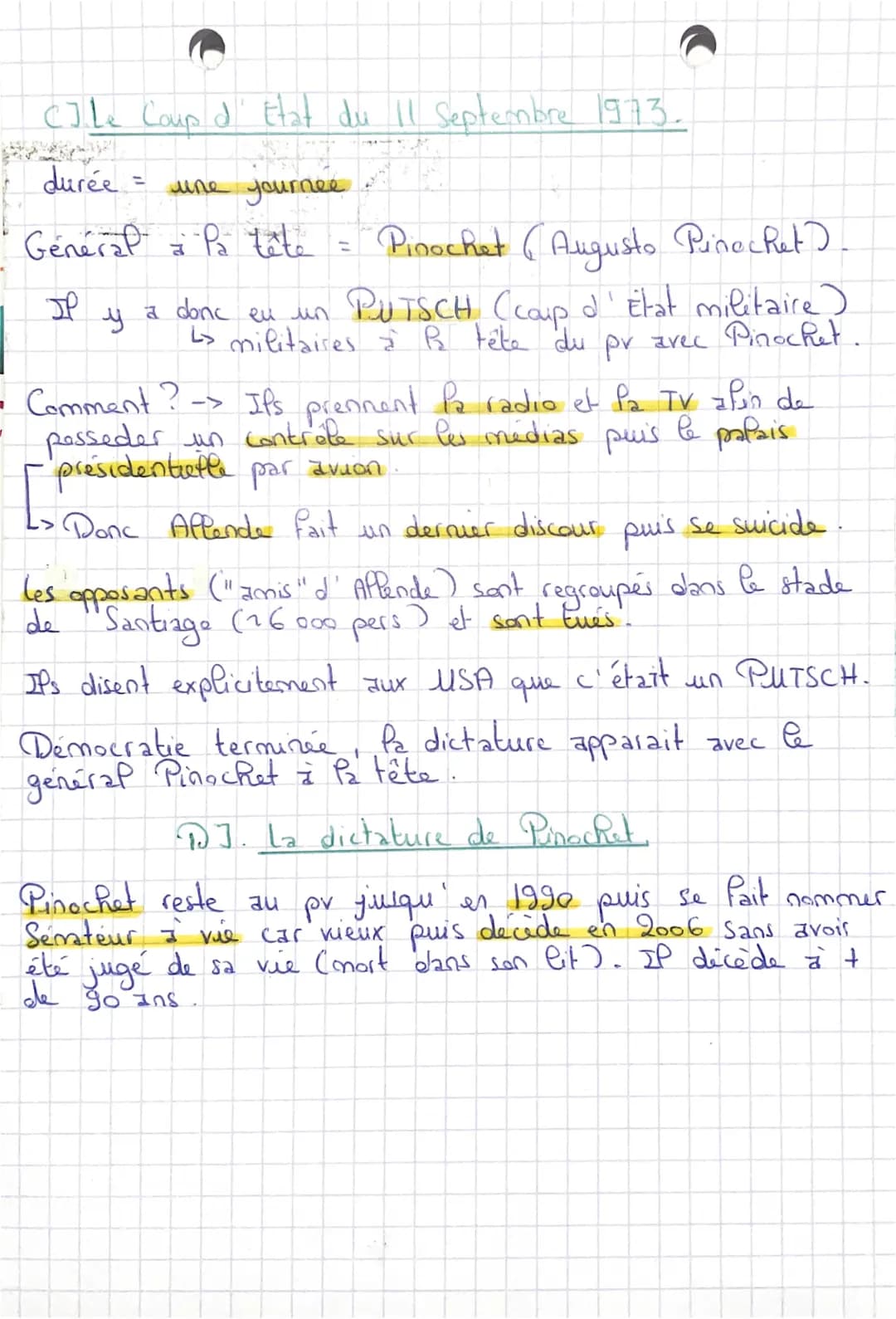 Avancées et Recups des
democraties
II. Cruses et Pins de la democrabe: k Chili (1970 à 1973)
(très rapide de transformer une démocratie en d