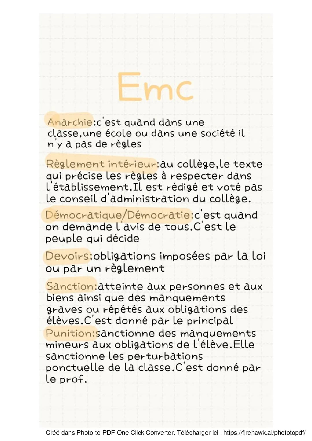 Emc définitions le droits des Enfants 