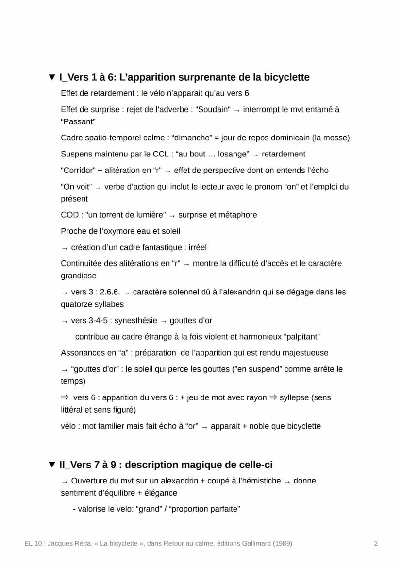 EL 10: Jacques Réda, << La
bicyclette », dans Retour au
calme, éditions Gallimard (1989)
Created
Files of the text
Ⓒ Status
Summary done tra