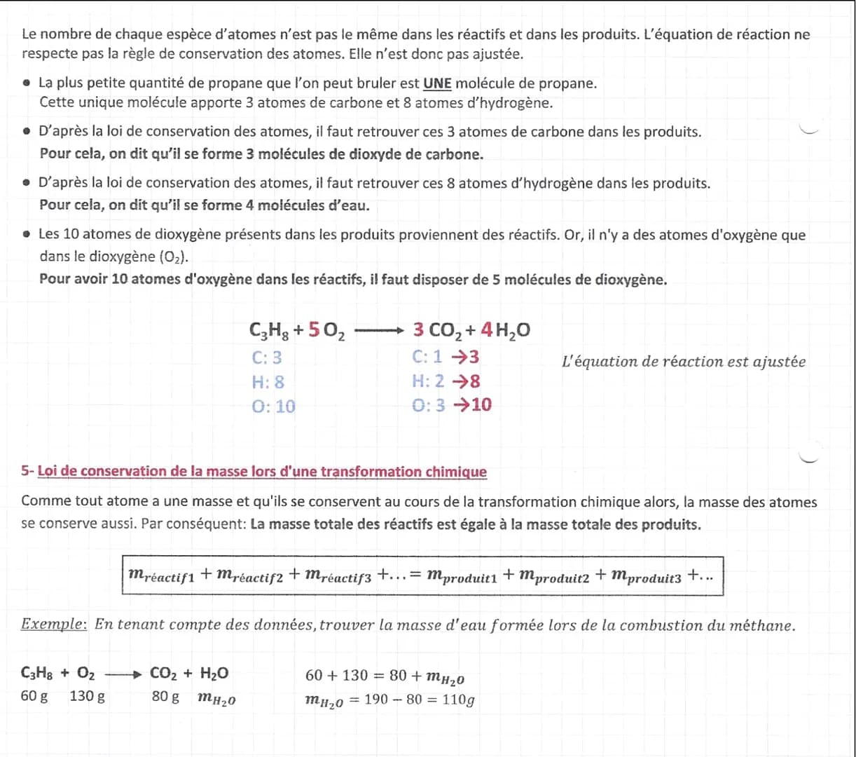 III- Les transformations chimiques
1- Définition:
Une transformation chimique est une transformation de la matière au cours de laquelle des 