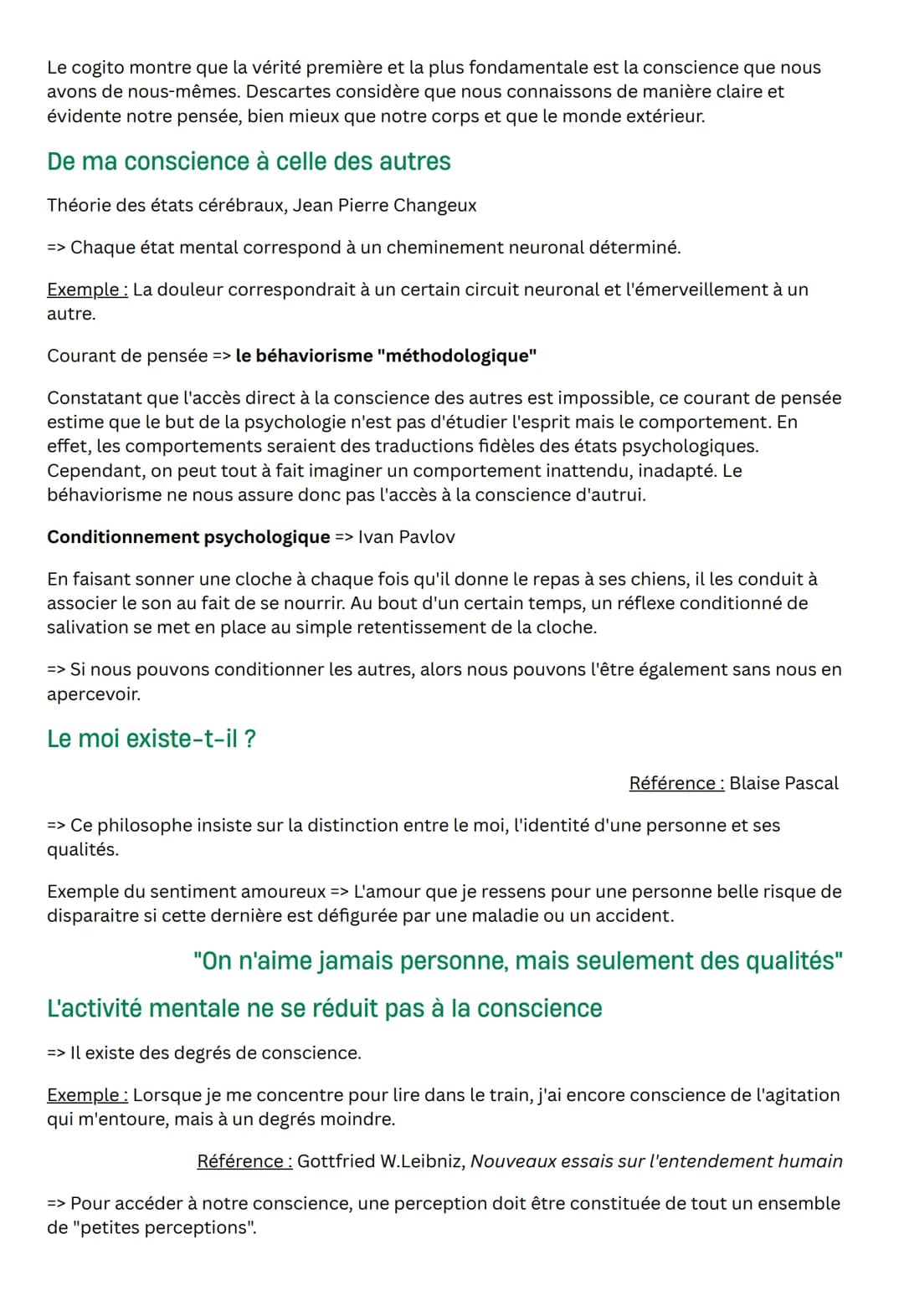 La conscience et
l'inconscient
Définition
Le mot conscient qualifie d'abord le fait d'être accompagné de savoir.
On distingue une conscience
