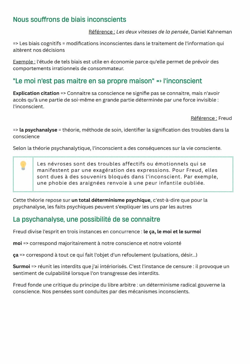 La conscience et
l'inconscient
Définition
Le mot conscient qualifie d'abord le fait d'être accompagné de savoir.
On distingue une conscience