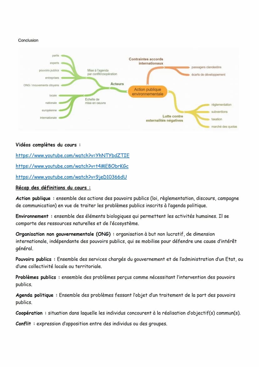 Chapitre 2 Quelle action publique pour l'environnement
Action publique : ensemble des actions des pouvoirs publics (loi, règlementation, dis