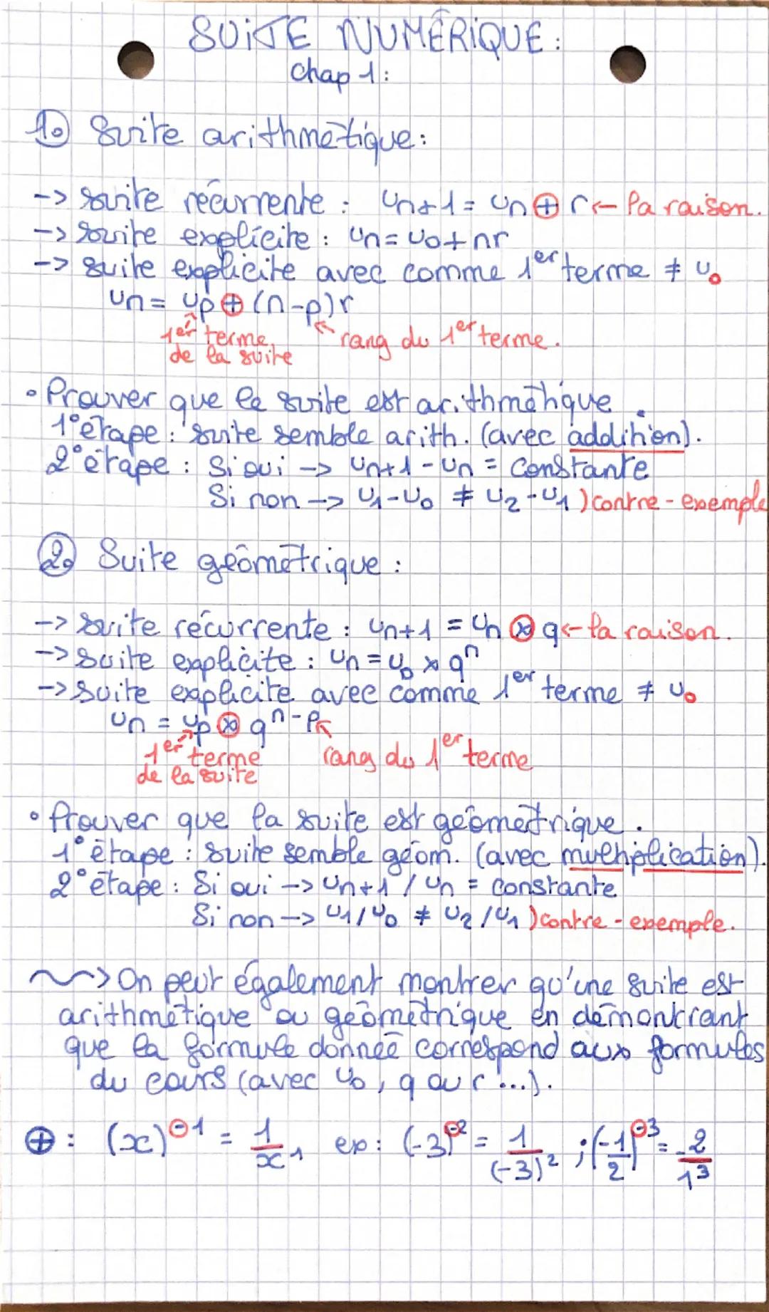 # SUITE NUMERIQUE
Chap 1:

1o Suite arithmetique:

-> suite recurrente: Und1 = Un$
\oplus$r<- Paraison.

->sovite explícite: Un=votnr

-> su