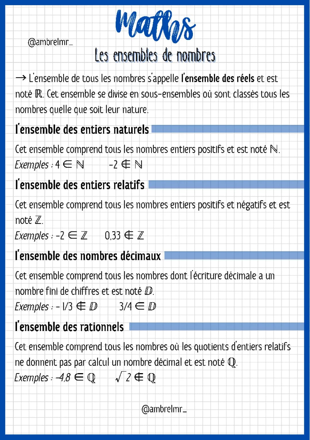 Tout sur les ensembles de nombres: Réel, rationnel, exercices corrigés... en PDF!