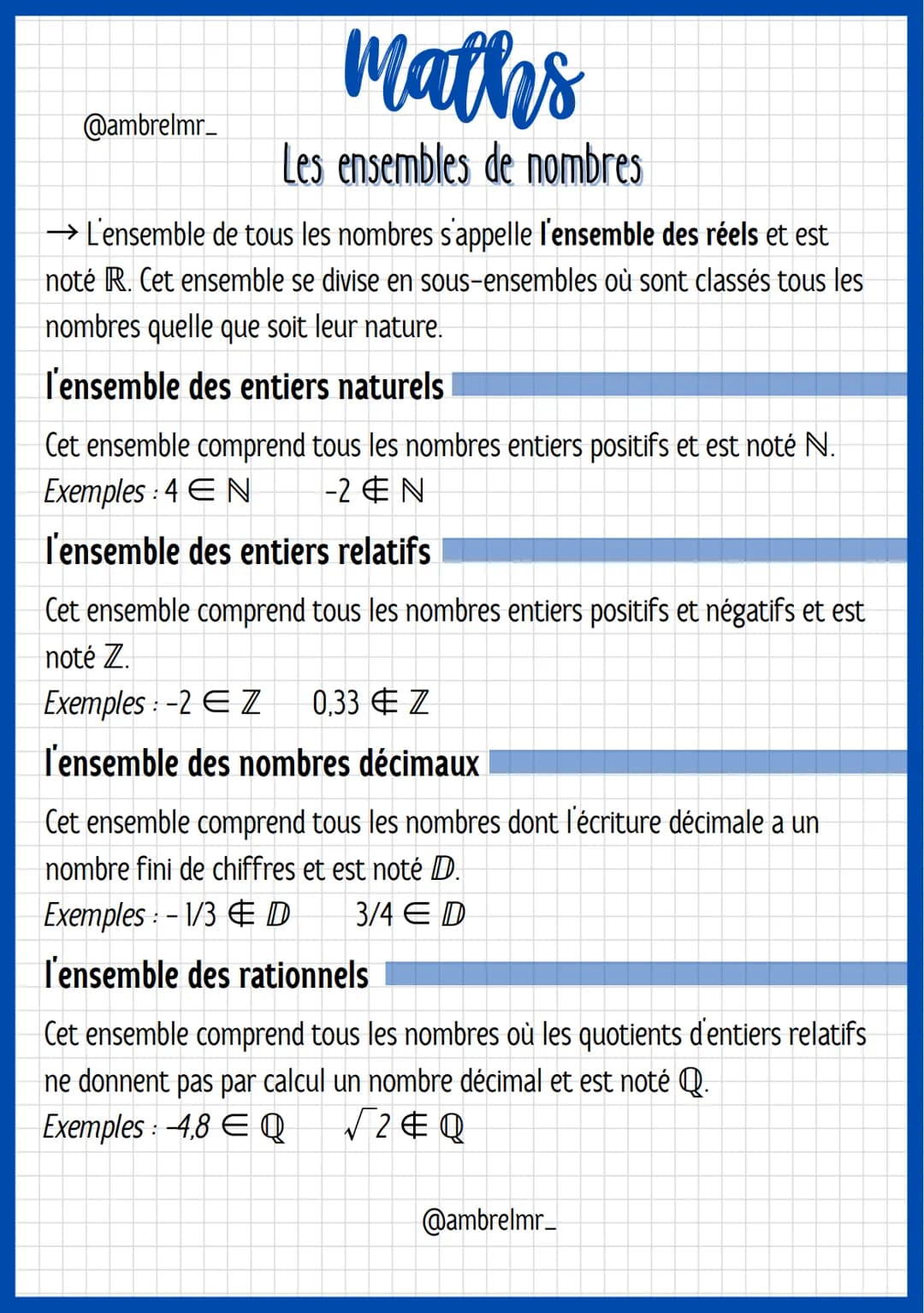 
<h2 id="lensembledesnombresrels">L'ensemble des nombres réels</h2>
<p>L'ensemble de tous les nombres s'appelle l'ensemble des nombres réels
