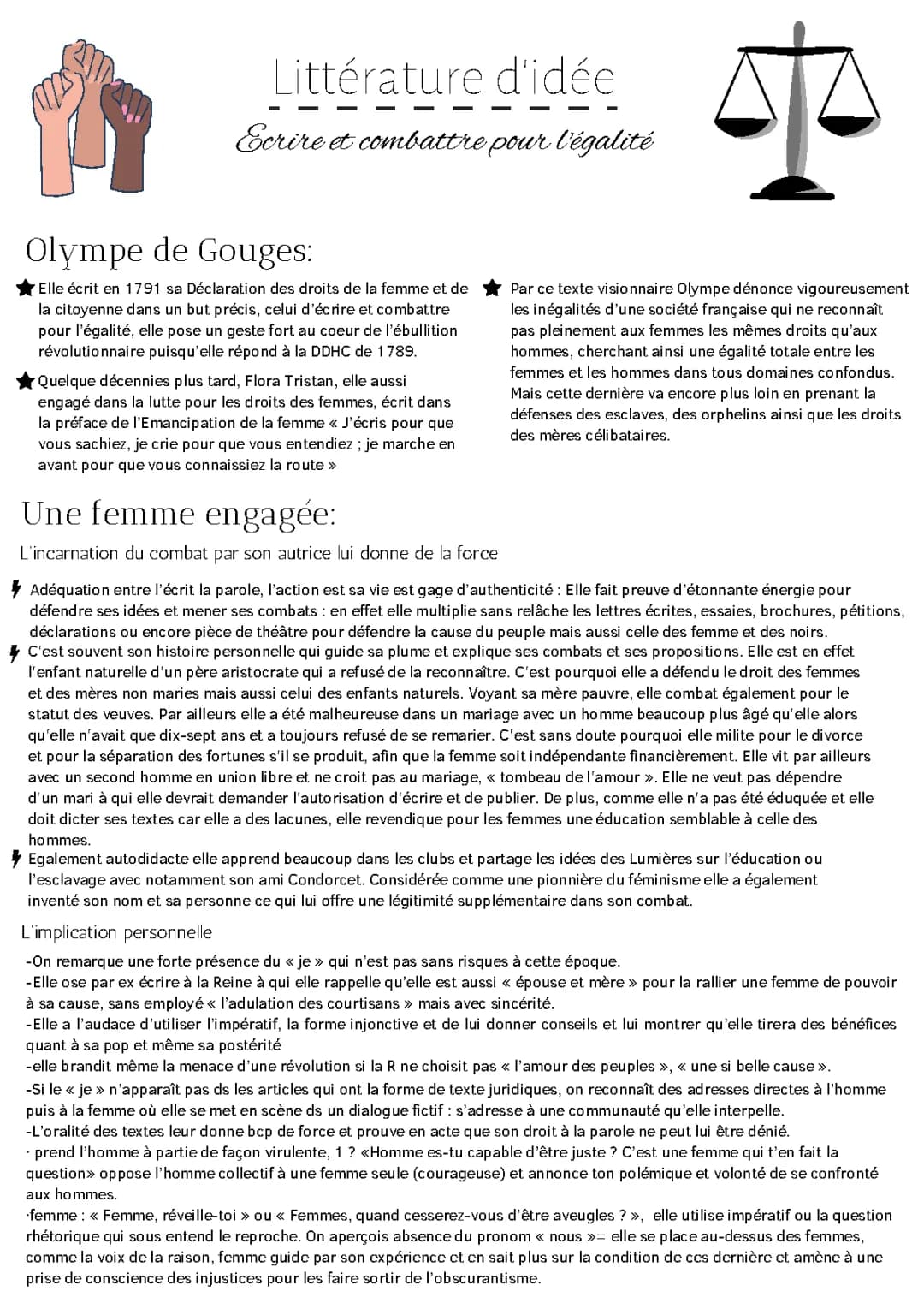 Découvre Olympe de Gouges: Biographie Courte et Mouvements Littéraires