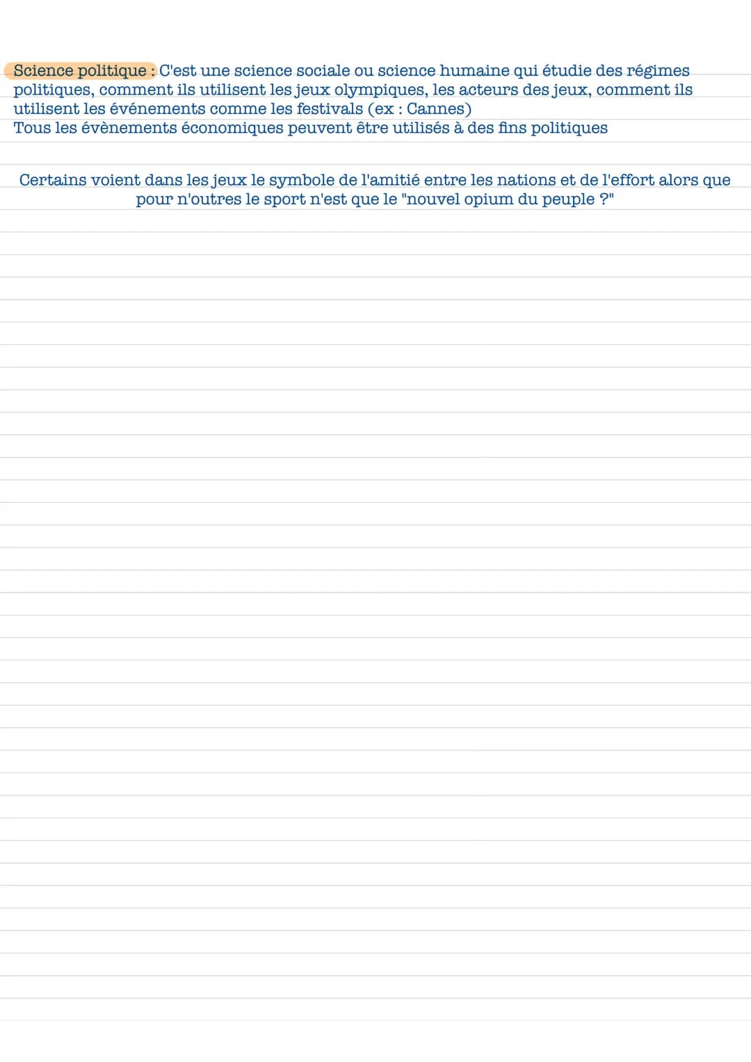  Introduction regards croisés sur les jeux olympiques
Définitions et enjeux de l'histoire, de la géographie, de la
géopolitique et des scien