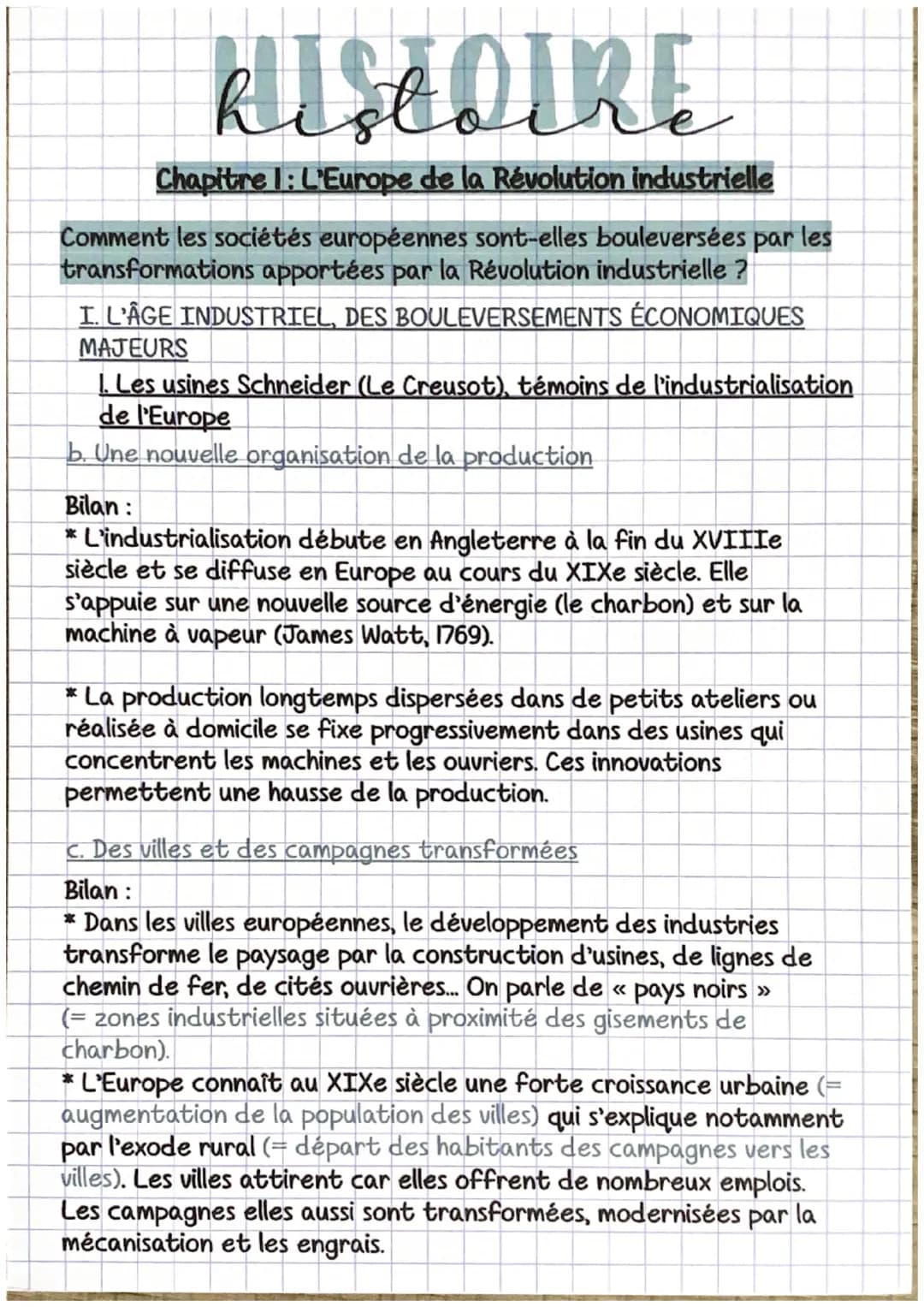 RISEDIRE
Chapitre I: L'Europe de la Révolution industrielle
Comment les sociétés européennes sont-elles bouleversées par les
transformations