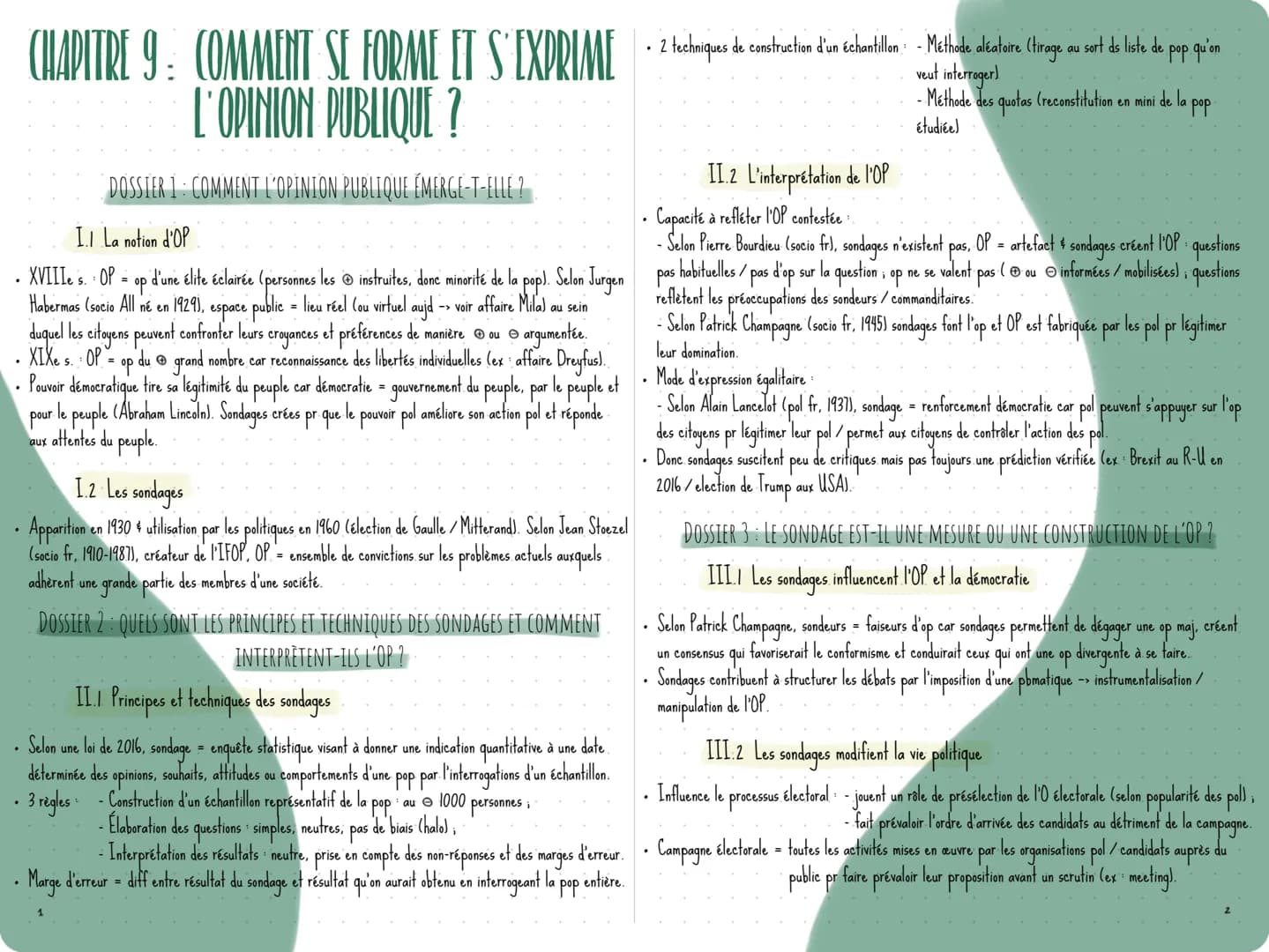 DOSSIER 1 COMMENT L'OPINION PUBLIQUE ÉMERGE-T-ELLE ?
I. La notion d'OP
XVIIIe s.
• OP
d'une élite éclairée (personnes les © instruites, done