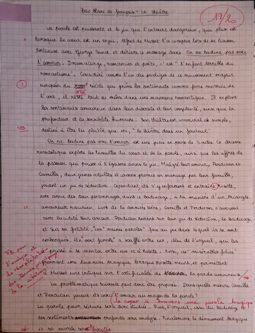 # Bac Blanc de français : le théâtre

11
La parole est puissante et le jeu qui l'entoure dangereux, que plus est lorsque le cœur est un enje