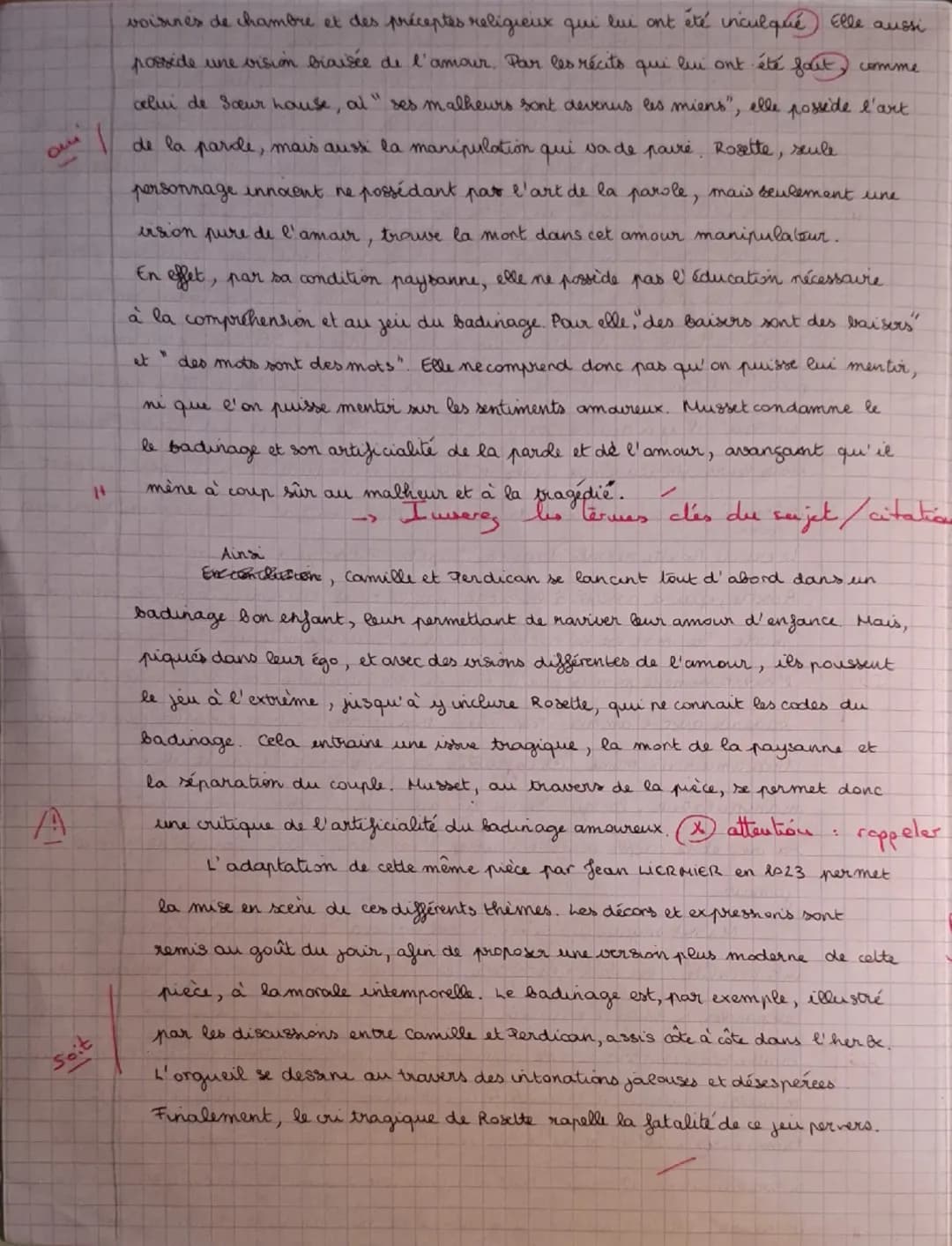 # Bac Blanc de français : le théâtre

11
La parole est puissante et le jeu qui l'entoure dangereux, que plus est lorsque le cœur est un enje