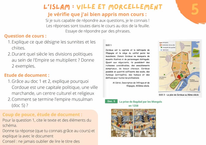 FONDATION
Islam = = une religion
fondée par Mahomet
au 7e siècle
L'ISLAM
dans la péninsule arabique
lieux saint: La Mecque
les croyants : le