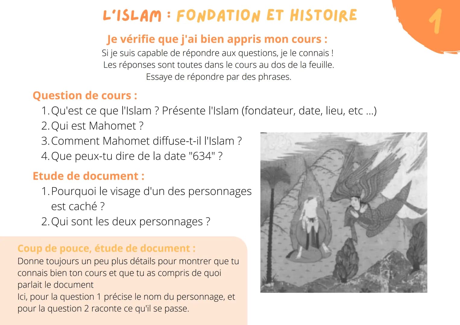 FONDATION
Islam = = une religion
fondée par Mahomet
au 7e siècle
L'ISLAM
dans la péninsule arabique
lieux saint: La Mecque
les croyants : le