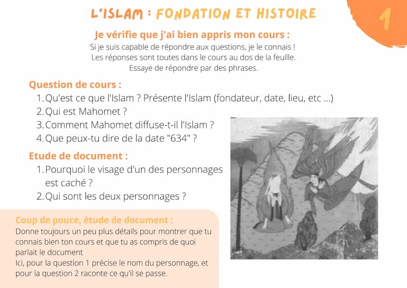 FONDATION
Islam = = une religion
fondée par Mahomet
au 7e siècle
L'ISLAM
dans la péninsule arabique
lieux saint: La Mecque
les croyants : le