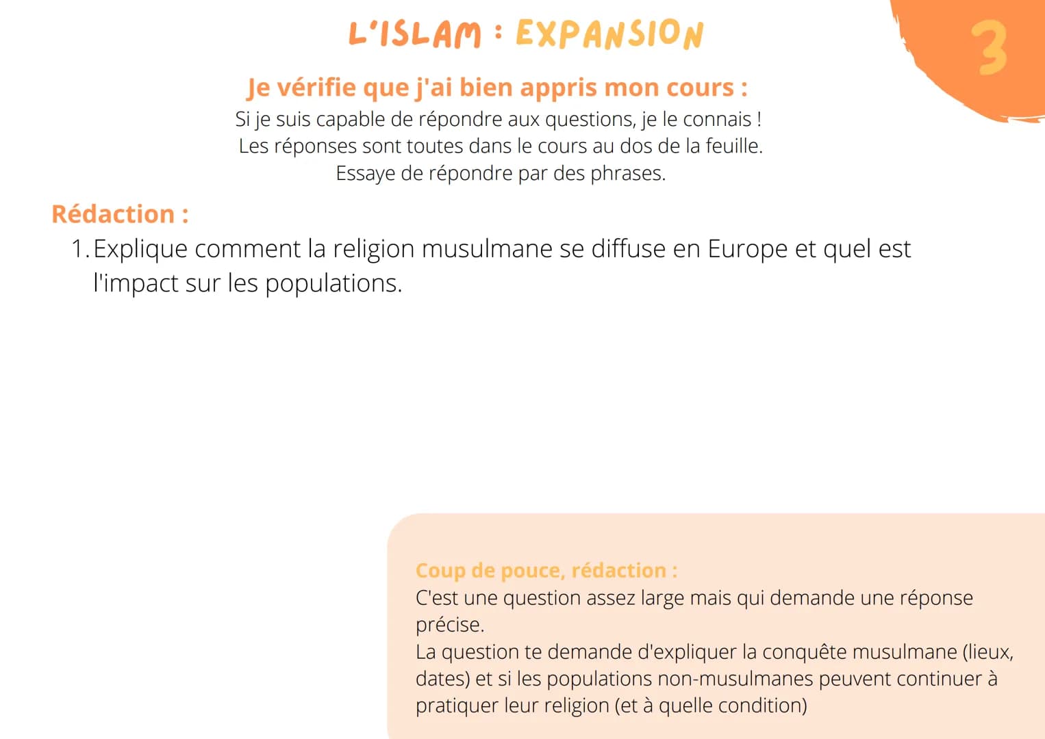 FONDATION
Islam = = une religion
fondée par Mahomet
au 7e siècle
L'ISLAM
dans la péninsule arabique
lieux saint: La Mecque
les croyants : le