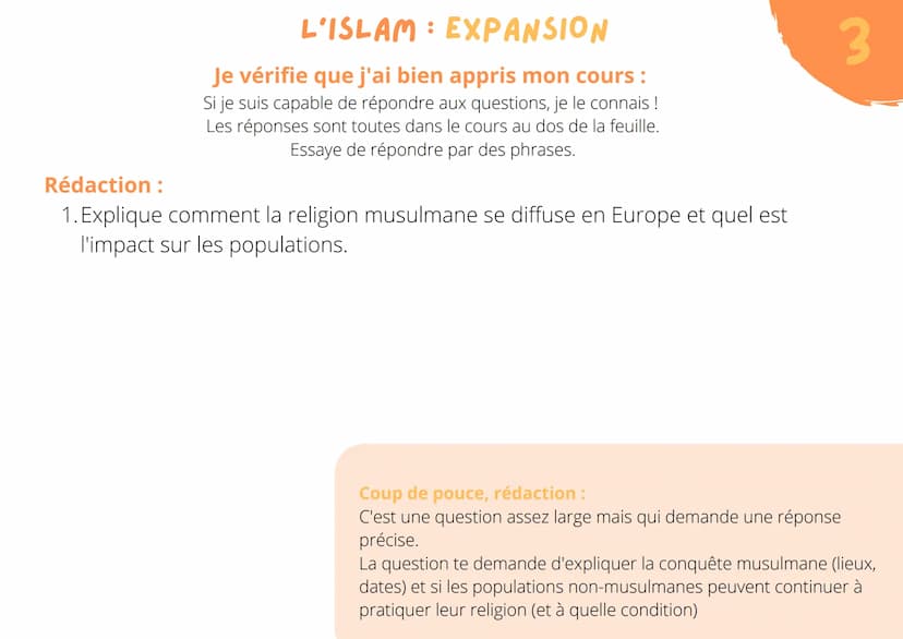 FONDATION
Islam = = une religion
fondée par Mahomet
au 7e siècle
L'ISLAM
dans la péninsule arabique
lieux saint: La Mecque
les croyants : le