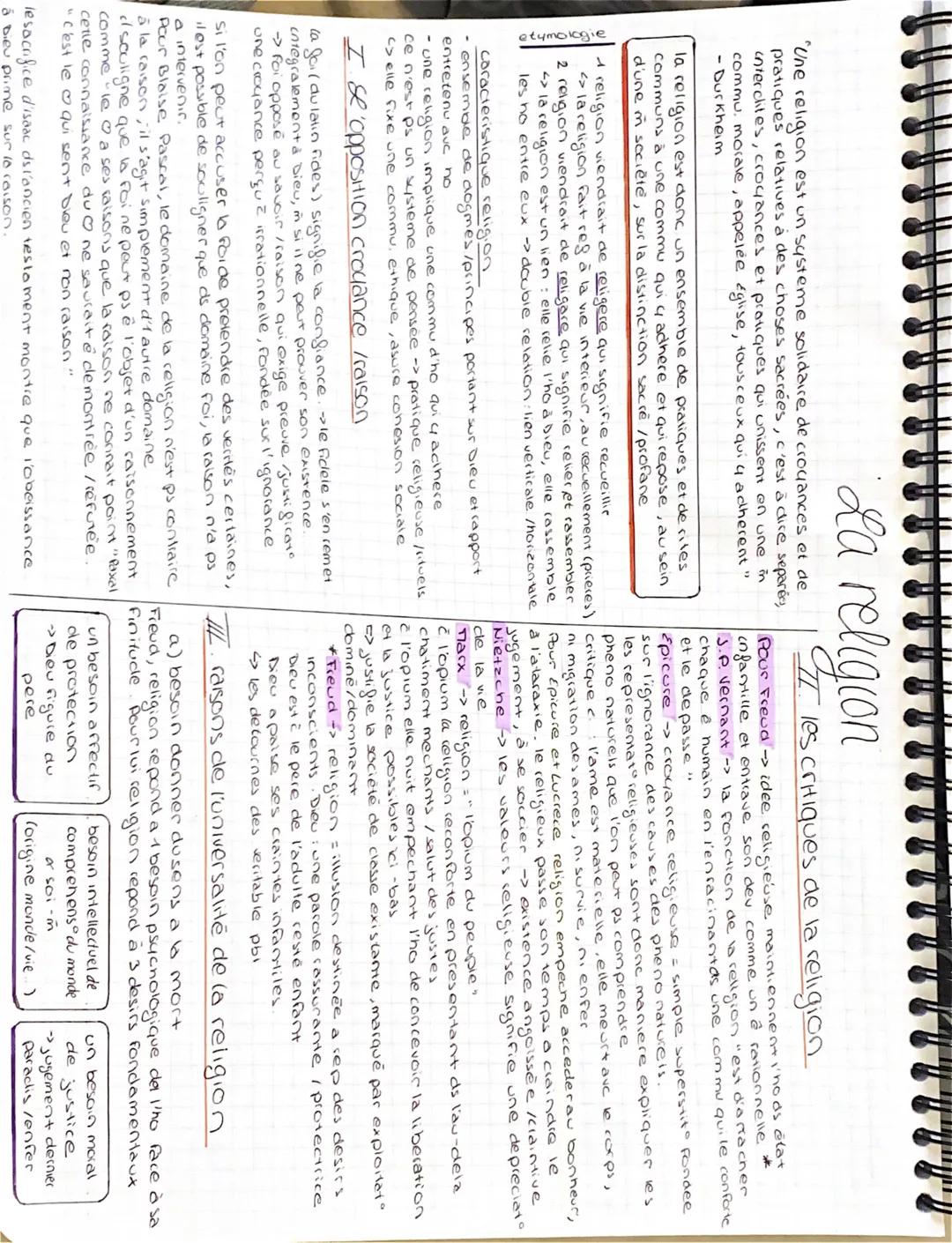 # La religion

etymologie

II. les critiques de la religion

"Une religion est un systeme solidaire de croyances et de
pratiques relatives à