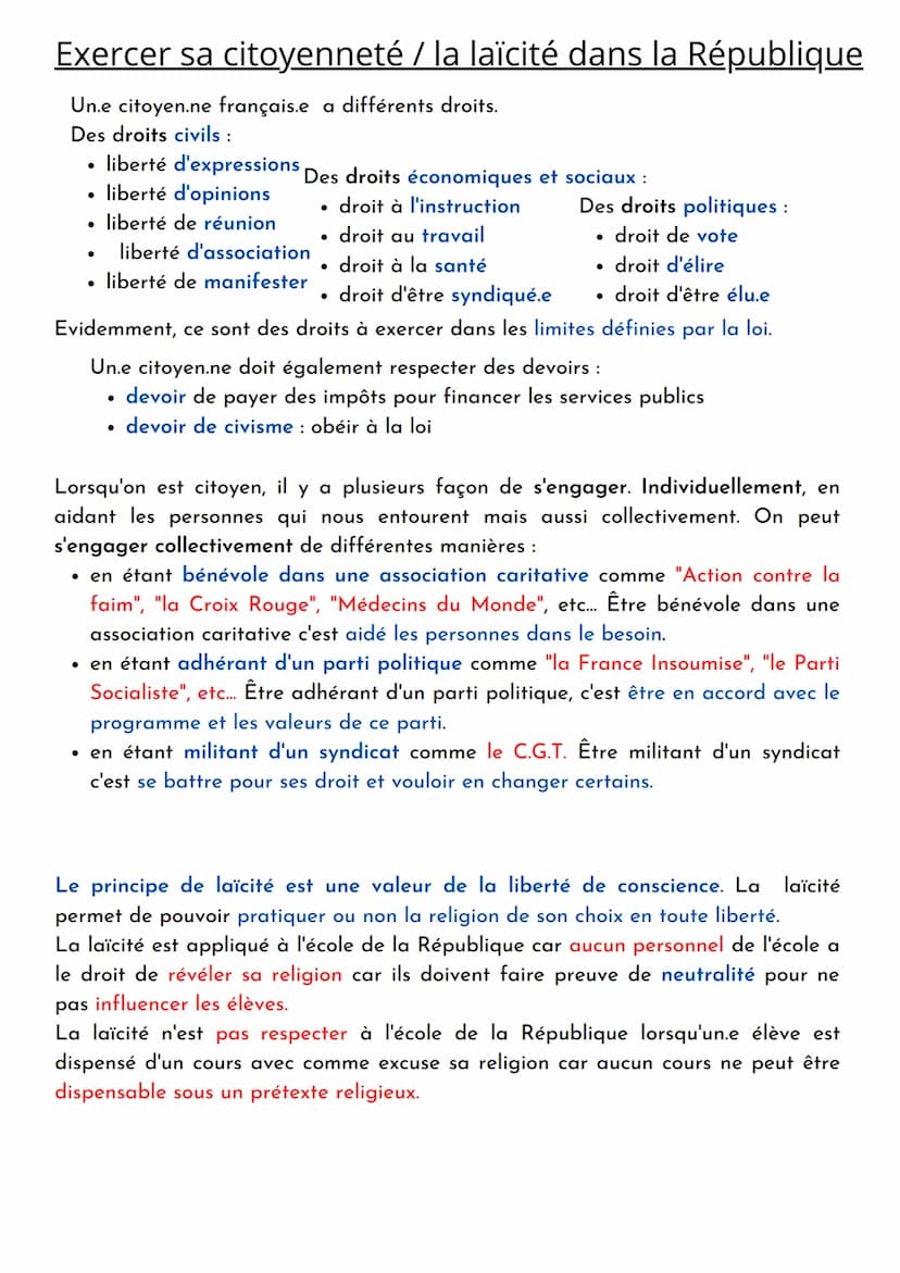 EMC-La République et la
citoyenneté
Citoyen.ne français.e, citoyen.ne européen.ne
En France, pour acquérir la nationalité il y'a plusieurs f