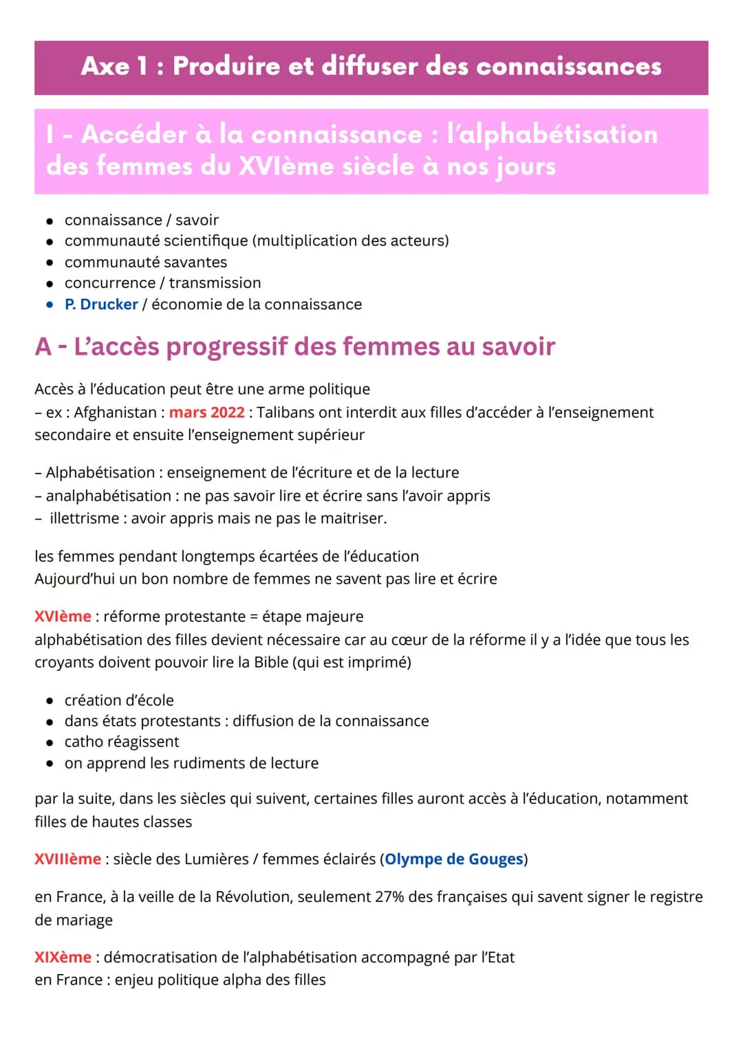 Thème 6: L'enjeu de
la connaissance
Chapitre introductif : Partager la connaissance
I - Construire et partager la connaissance /
L'histoire 
